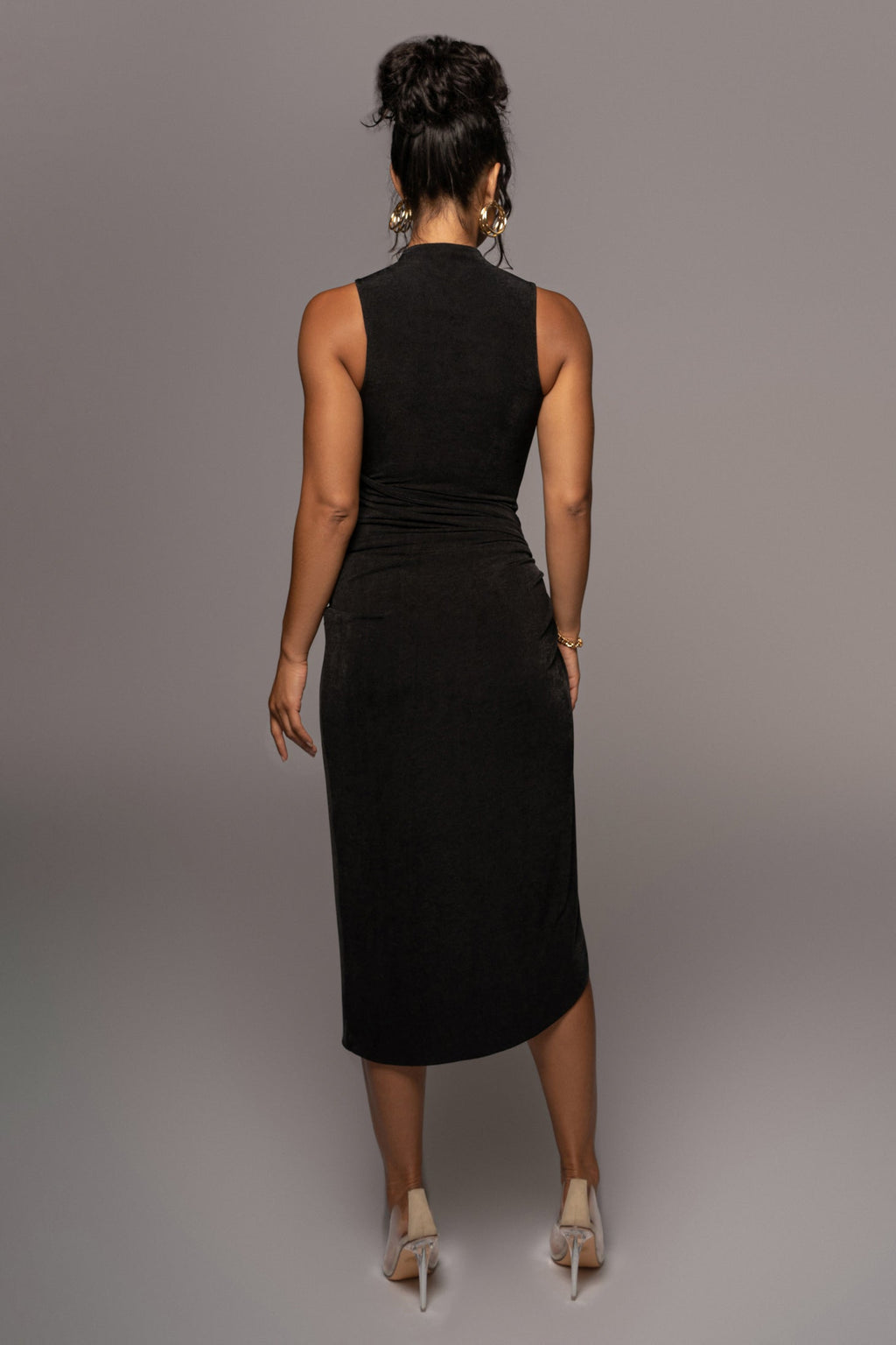Black Aubree Midi Dress