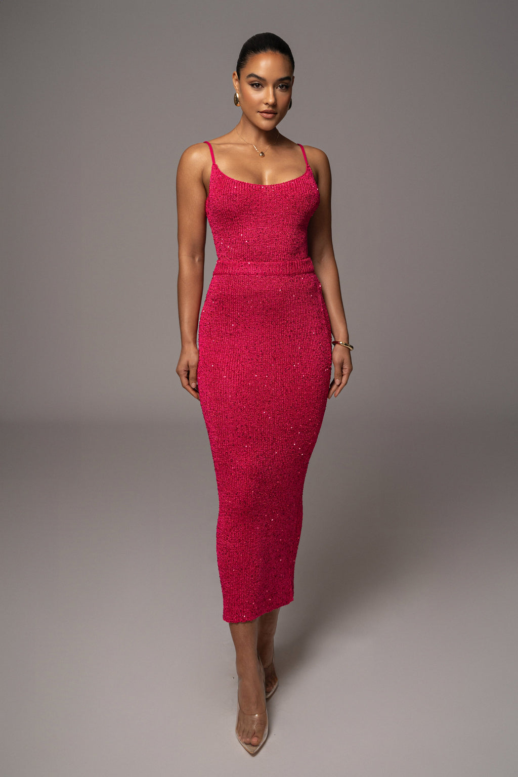 Pink Palace Sequin Skirt Set
