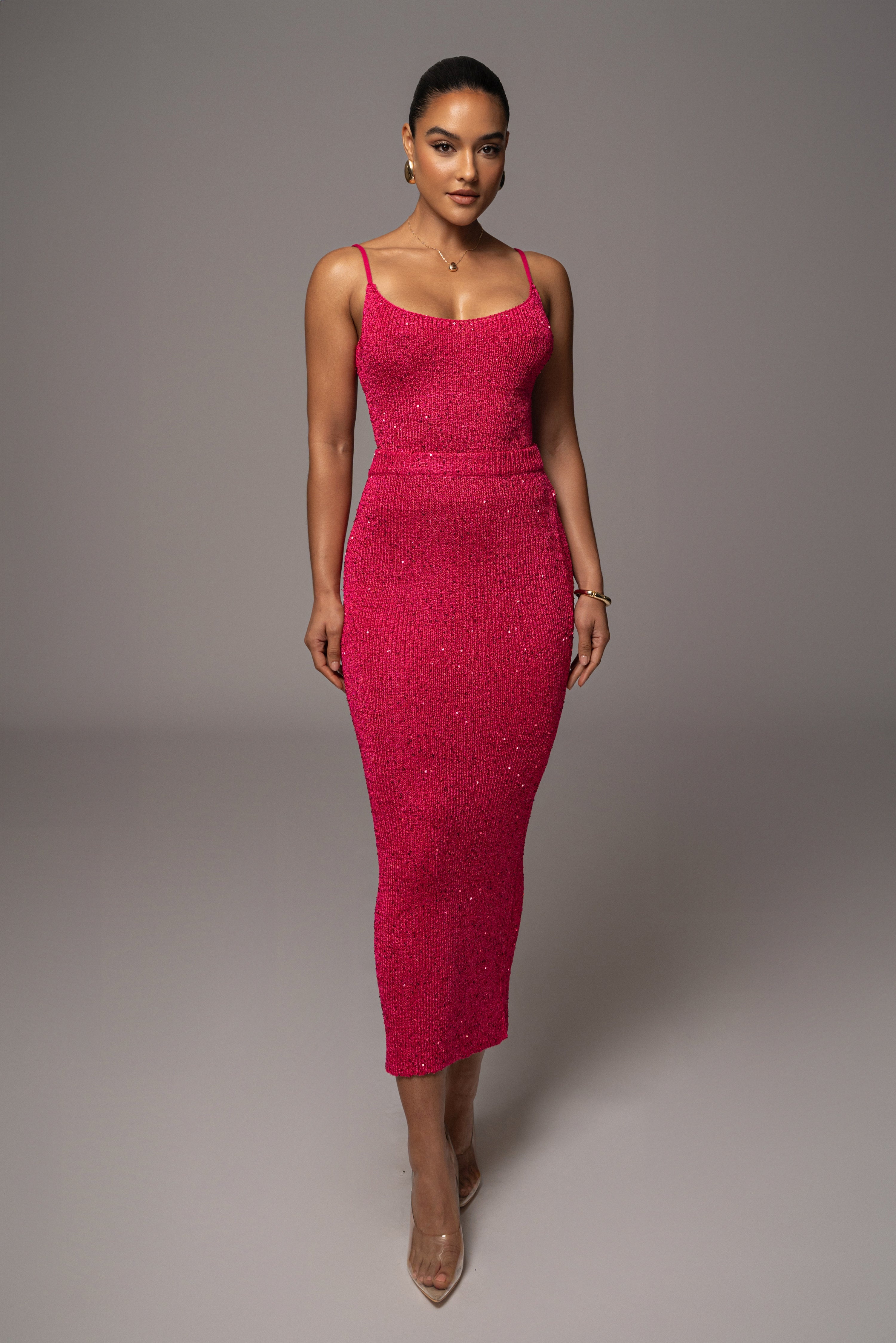 Pink Palace Sequin Skirt Set