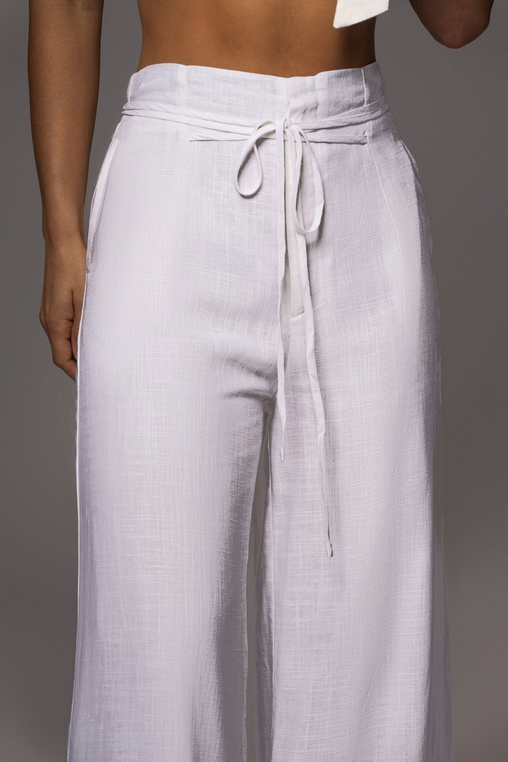 Off White Waverly Linen Trousers