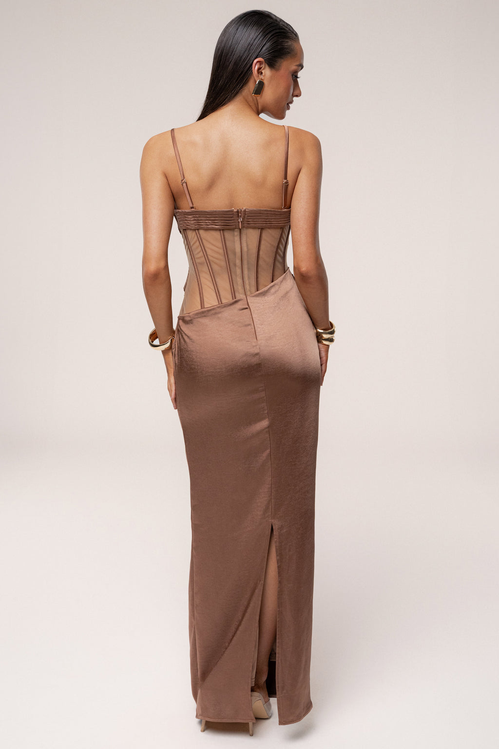 Bronze Golden Hour Corset Maxi Dress