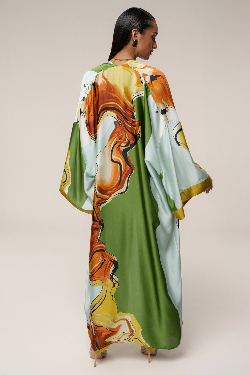Green Tropical Print Nola Maxi Duster