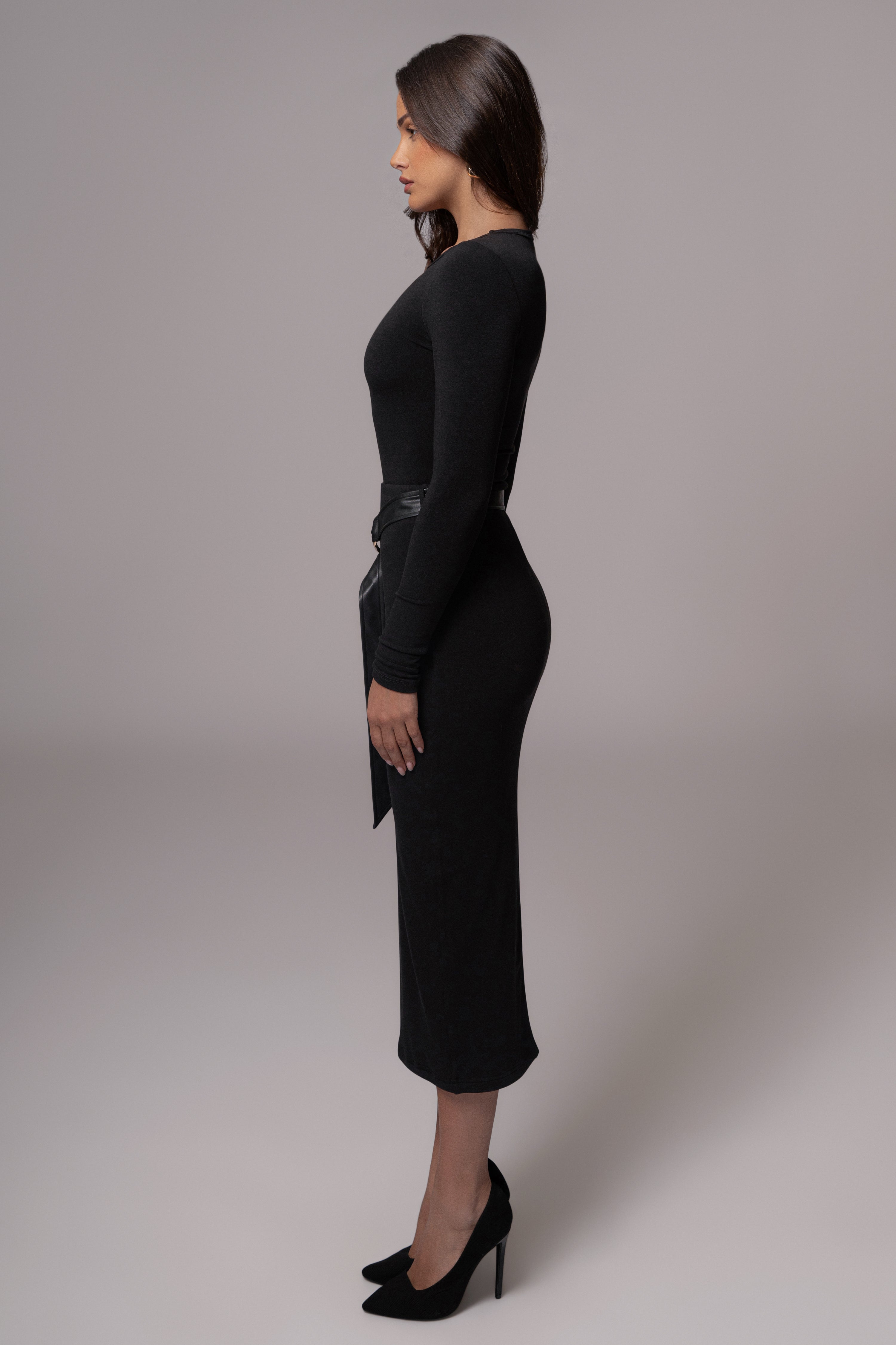 Black Belted Hourglass Skirt