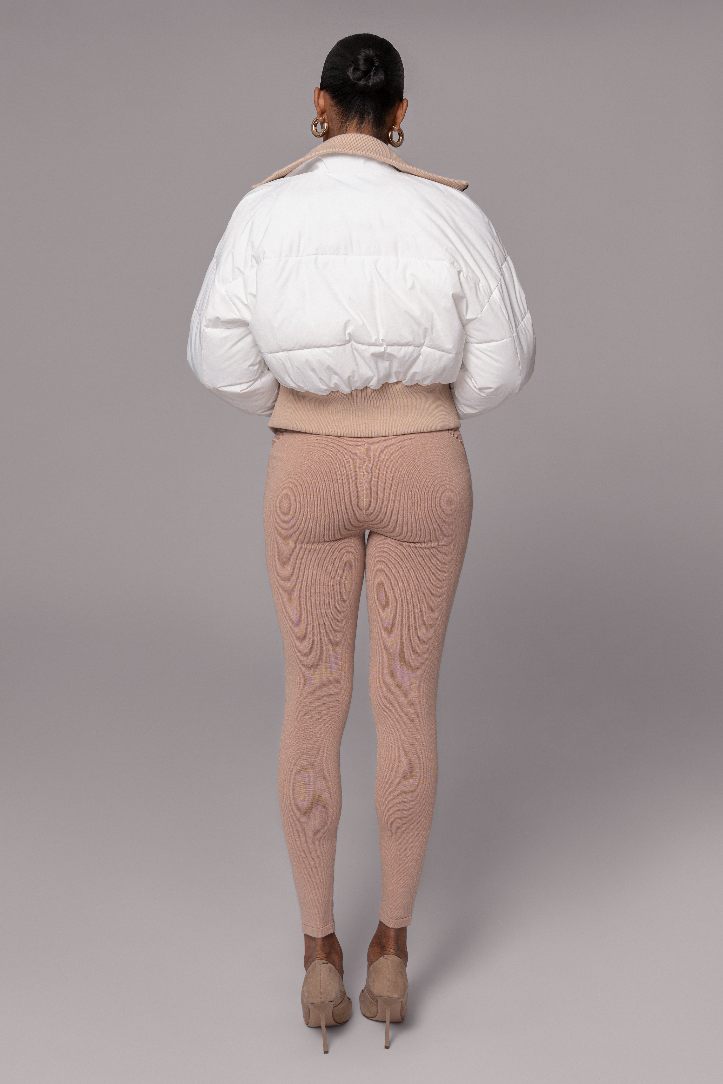 White Stassie Ribbed Jacket