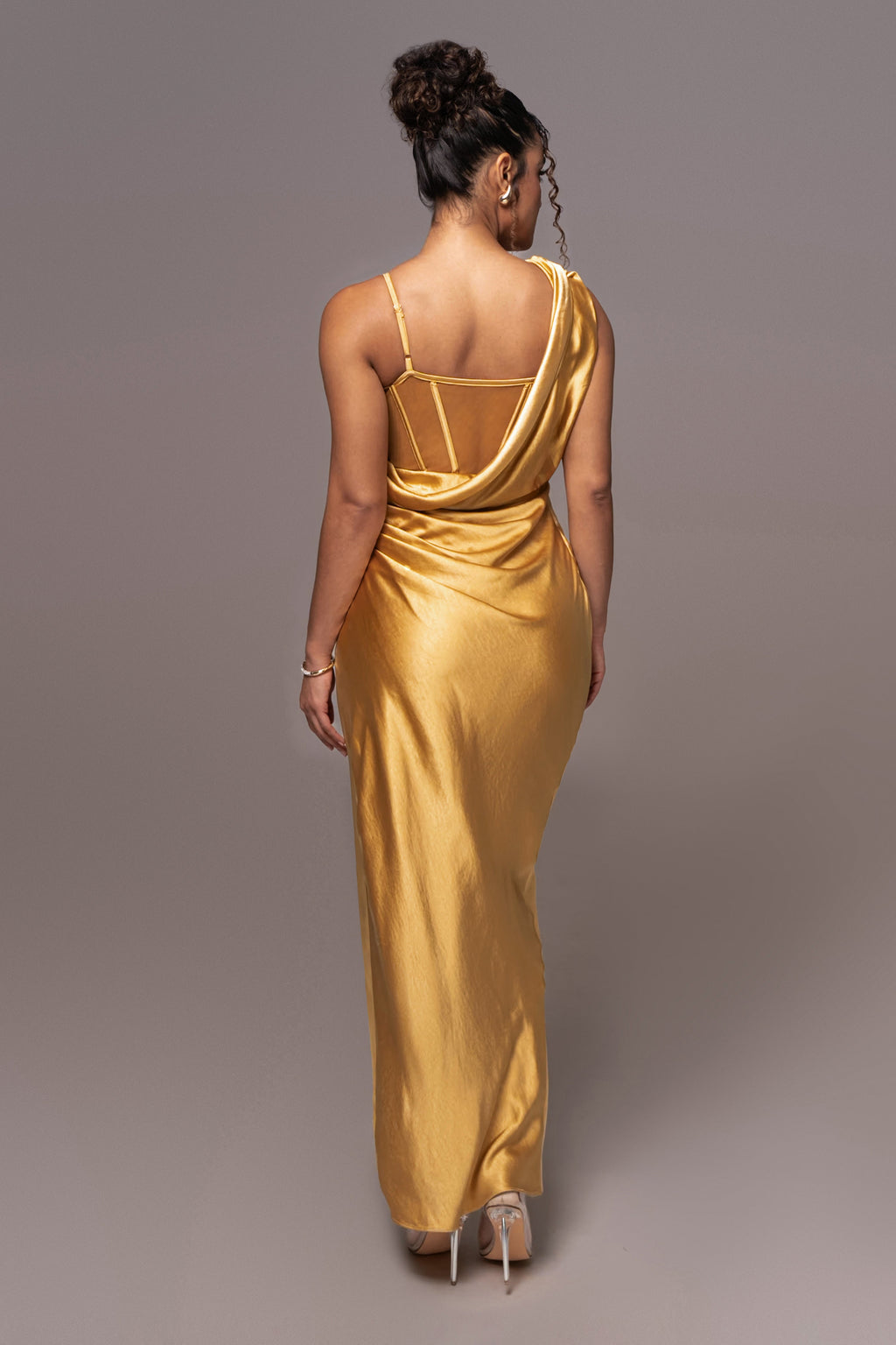 Yellow Anastacia Drape Maxi Dress