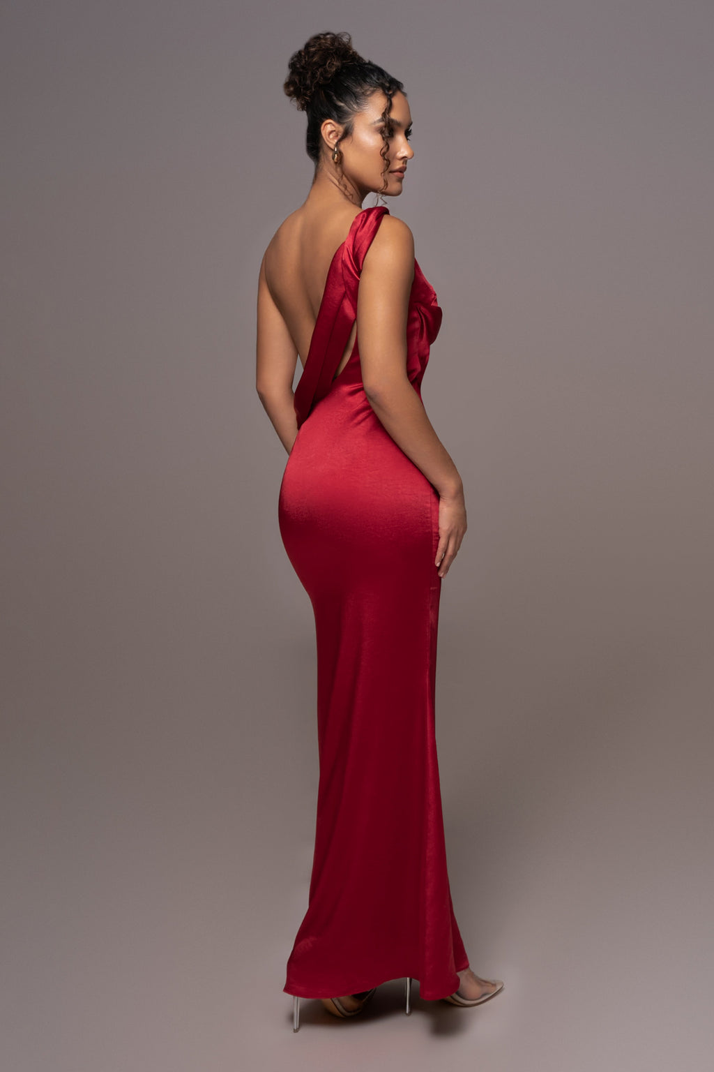 Red Satin Belle Maxi Dress