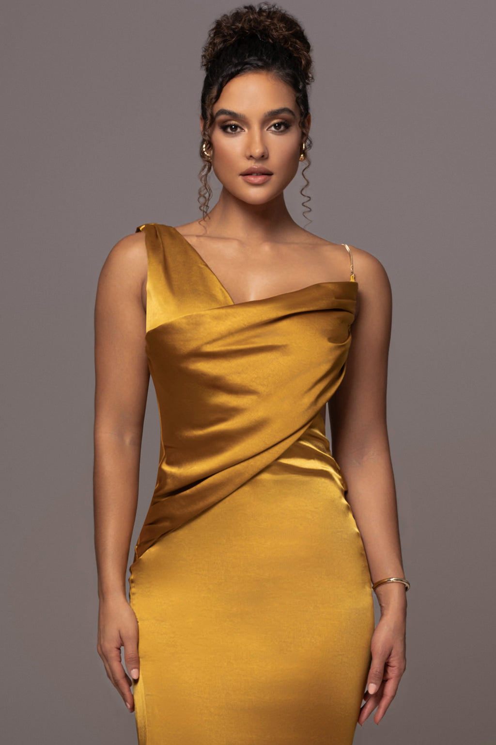 Yellow Satin Belle Maxi Dress