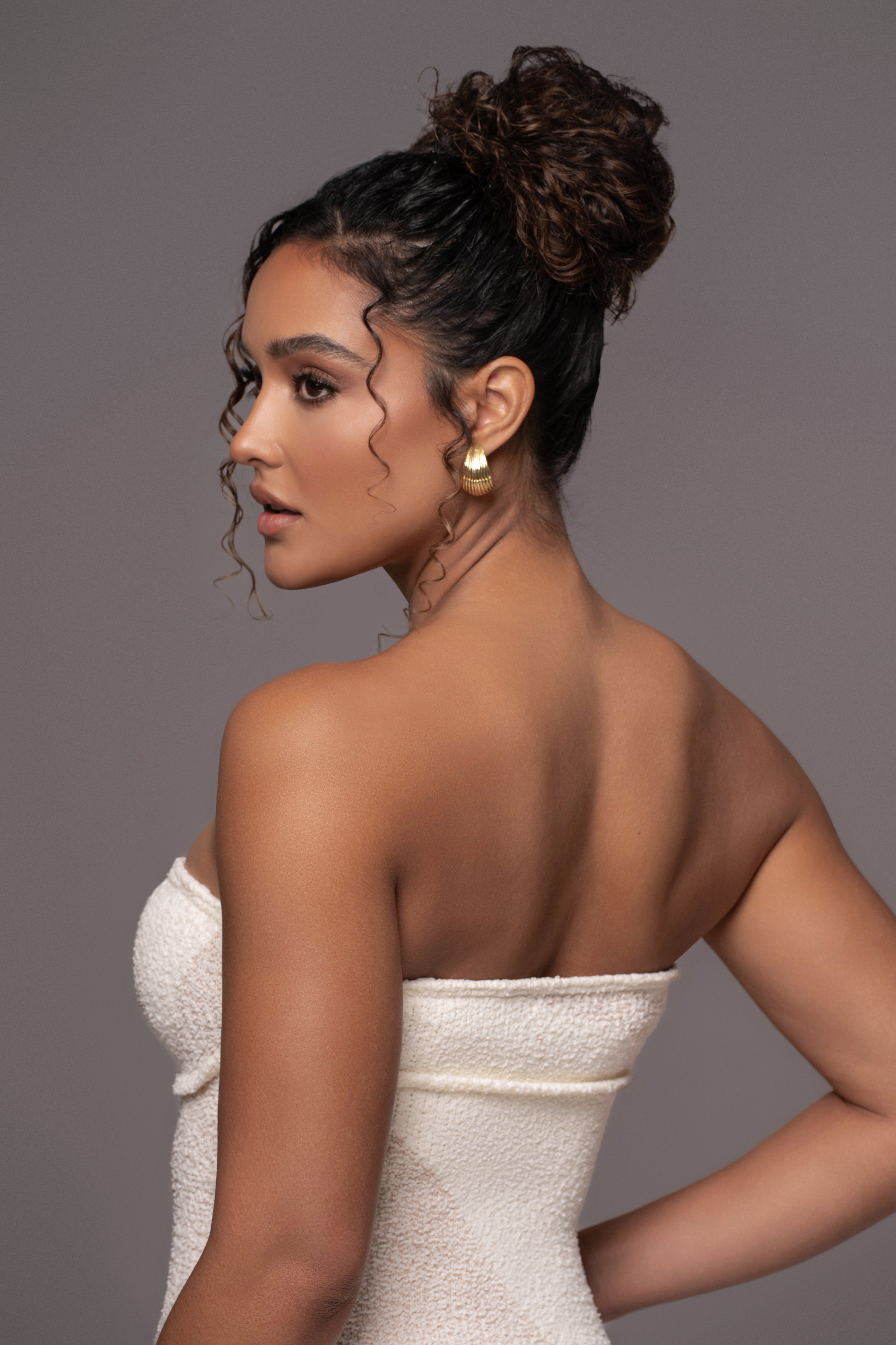 Ivory Sundown Strapless Midi Dress