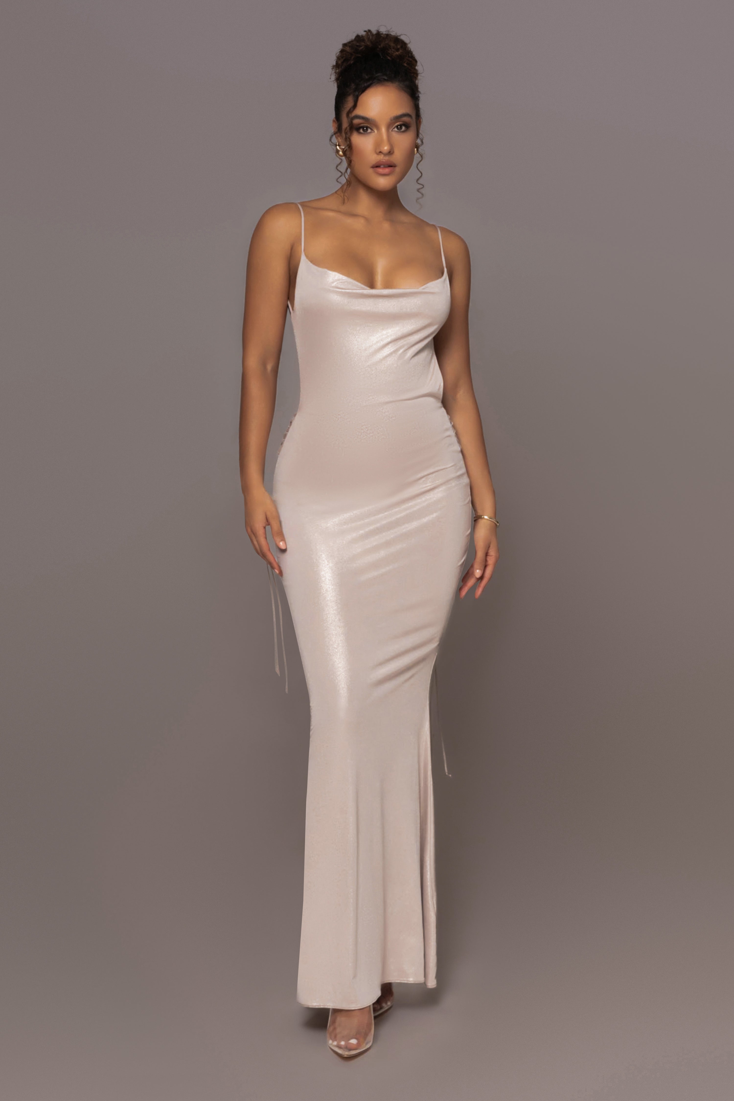 Champagne Heart of Gold Maxi Dress