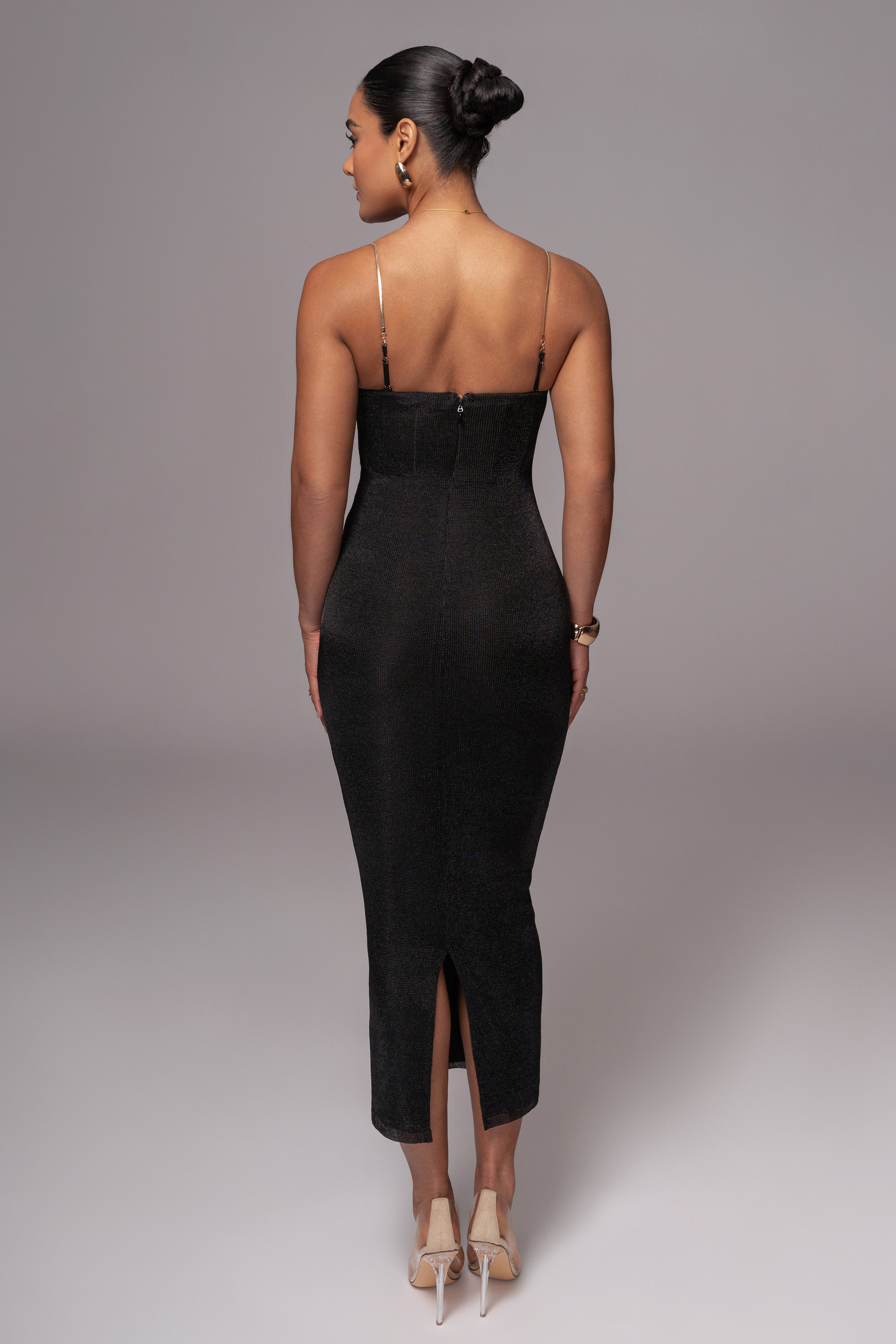 Black Twilight Elegance Maxi Dress