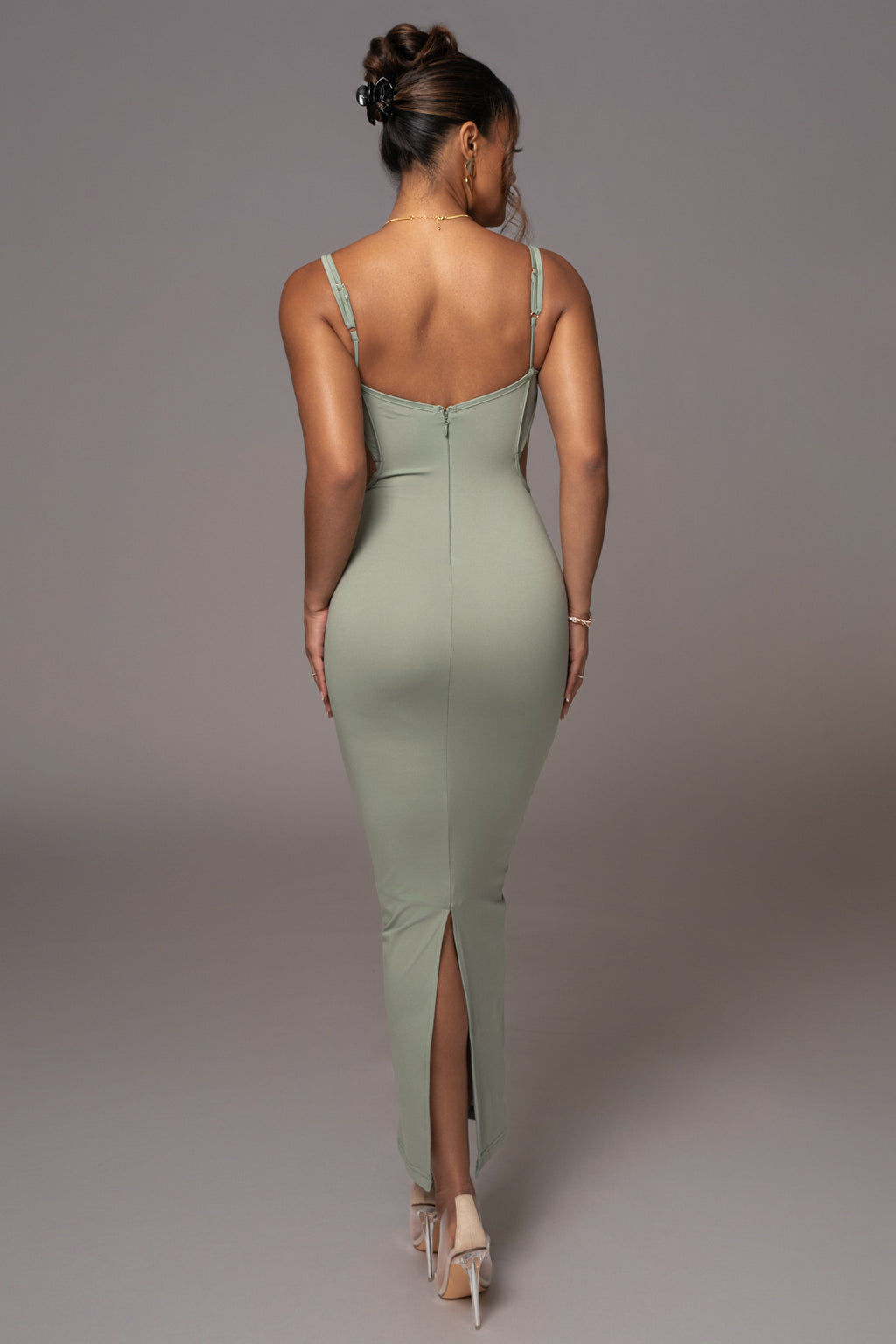 Sage Enchantment Bustier Maxi Dress