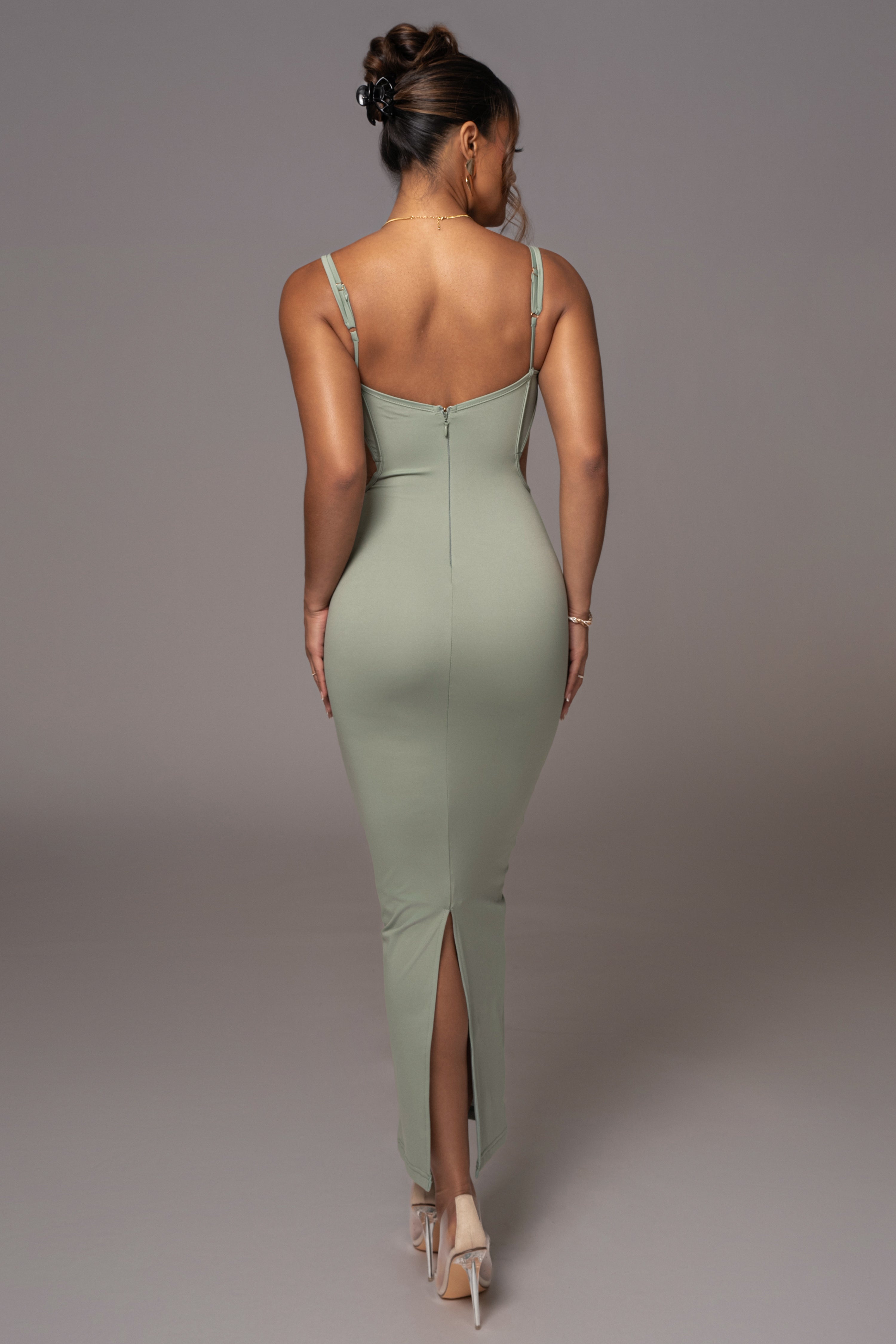 Sage Enchantment Bustier Maxi Dress