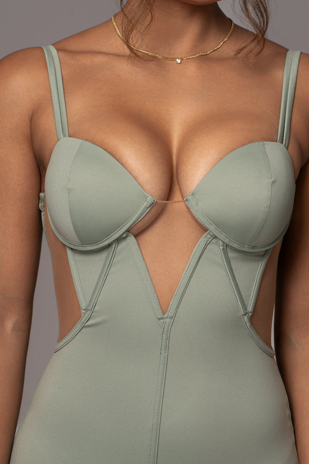 Sage Enchantment Bustier Maxi Dress