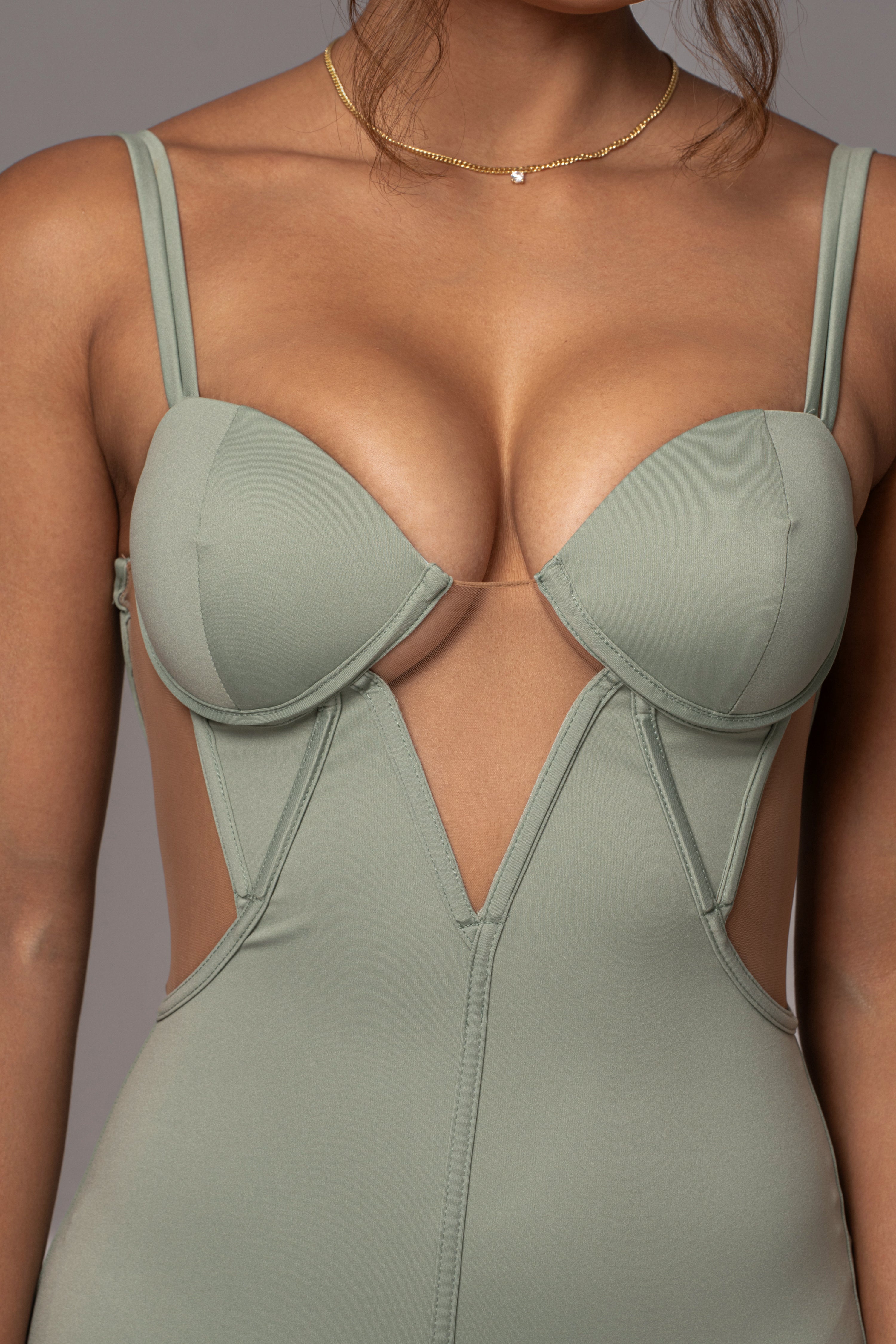 Sage Enchantment Bustier Maxi Dress