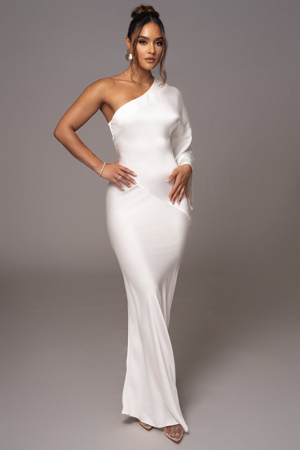 Ivory Femme Drape Maxi Dress