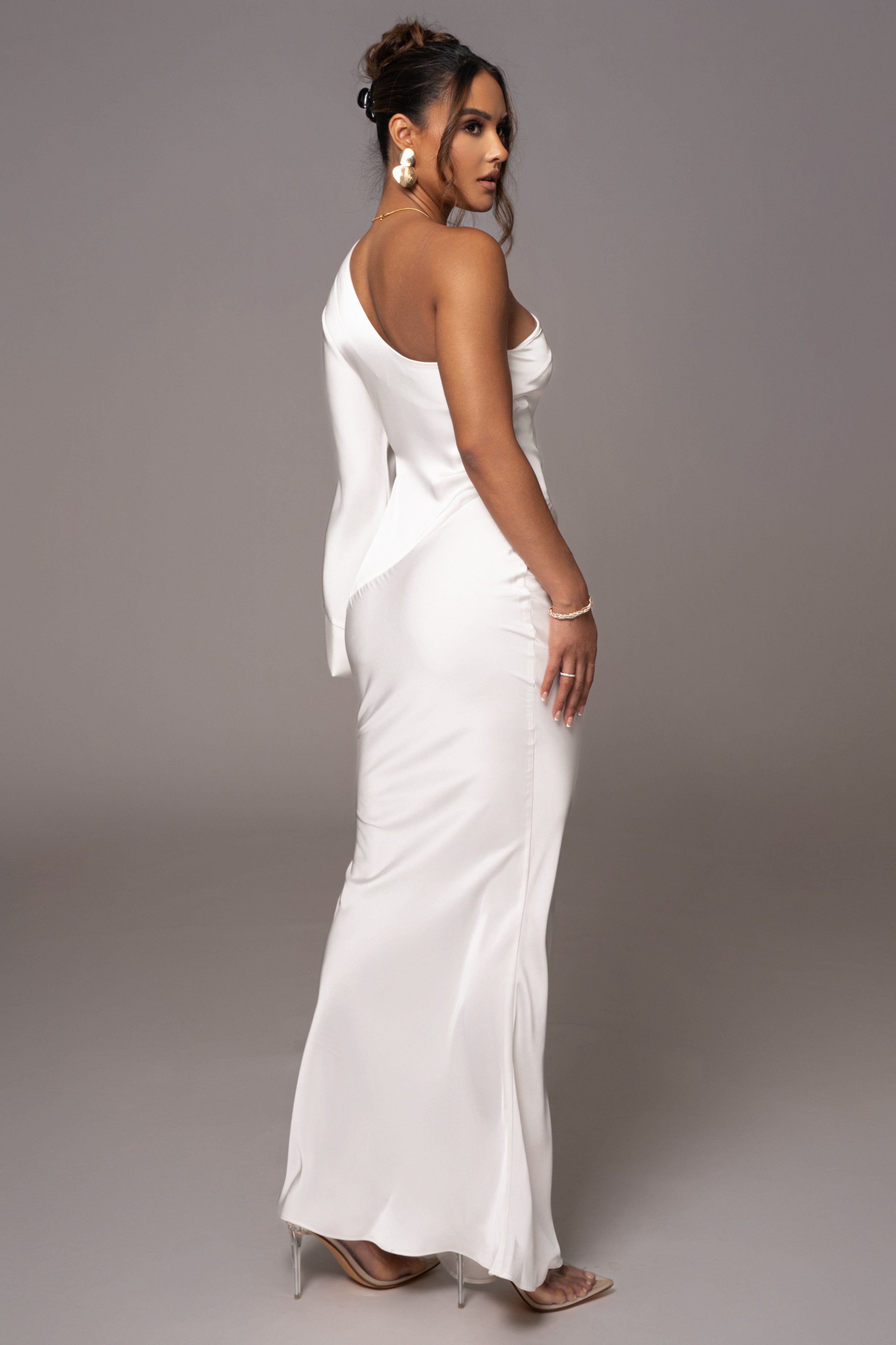 Ivory Femme Drape Maxi Dress