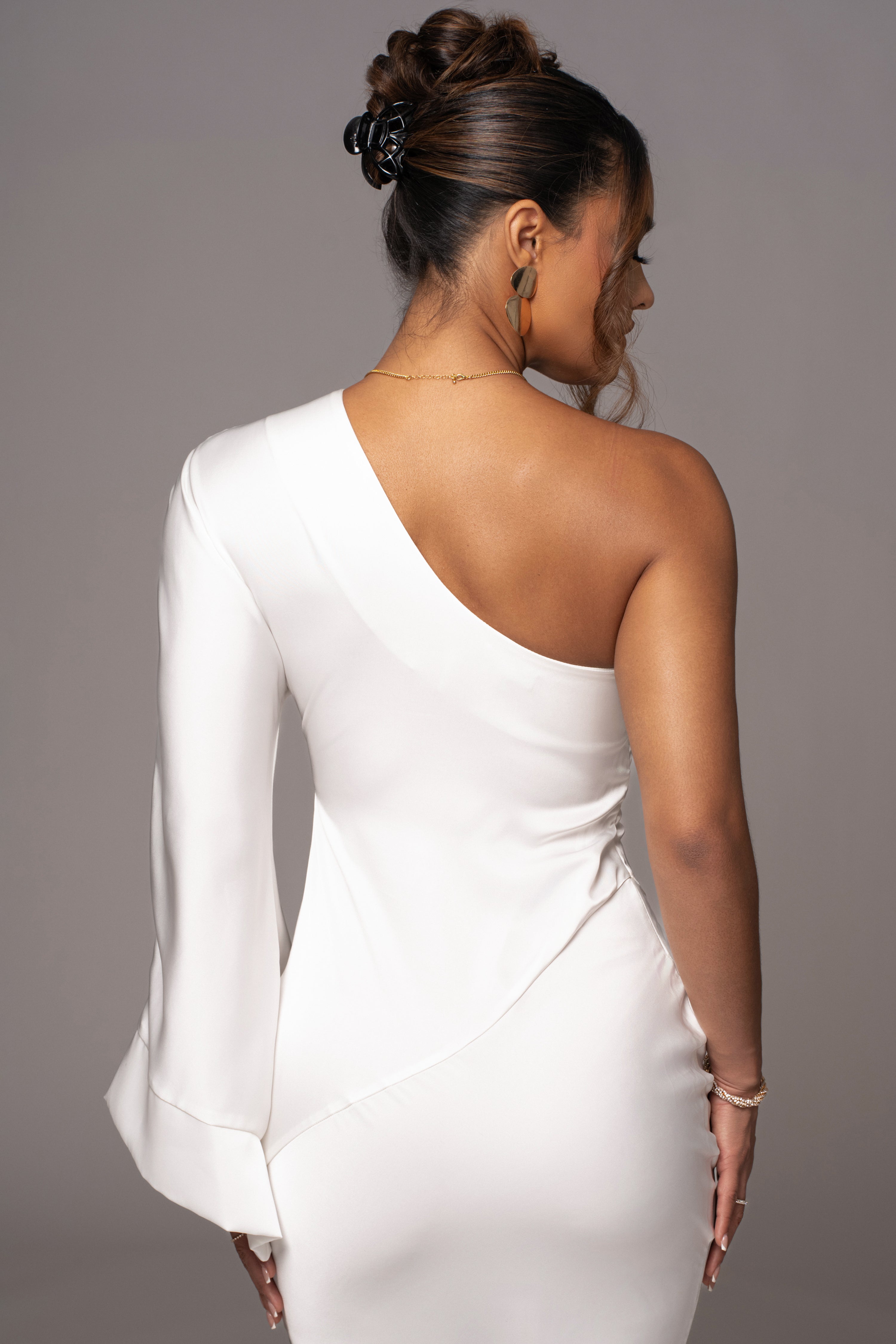 Ivory Femme Drape Maxi Dress