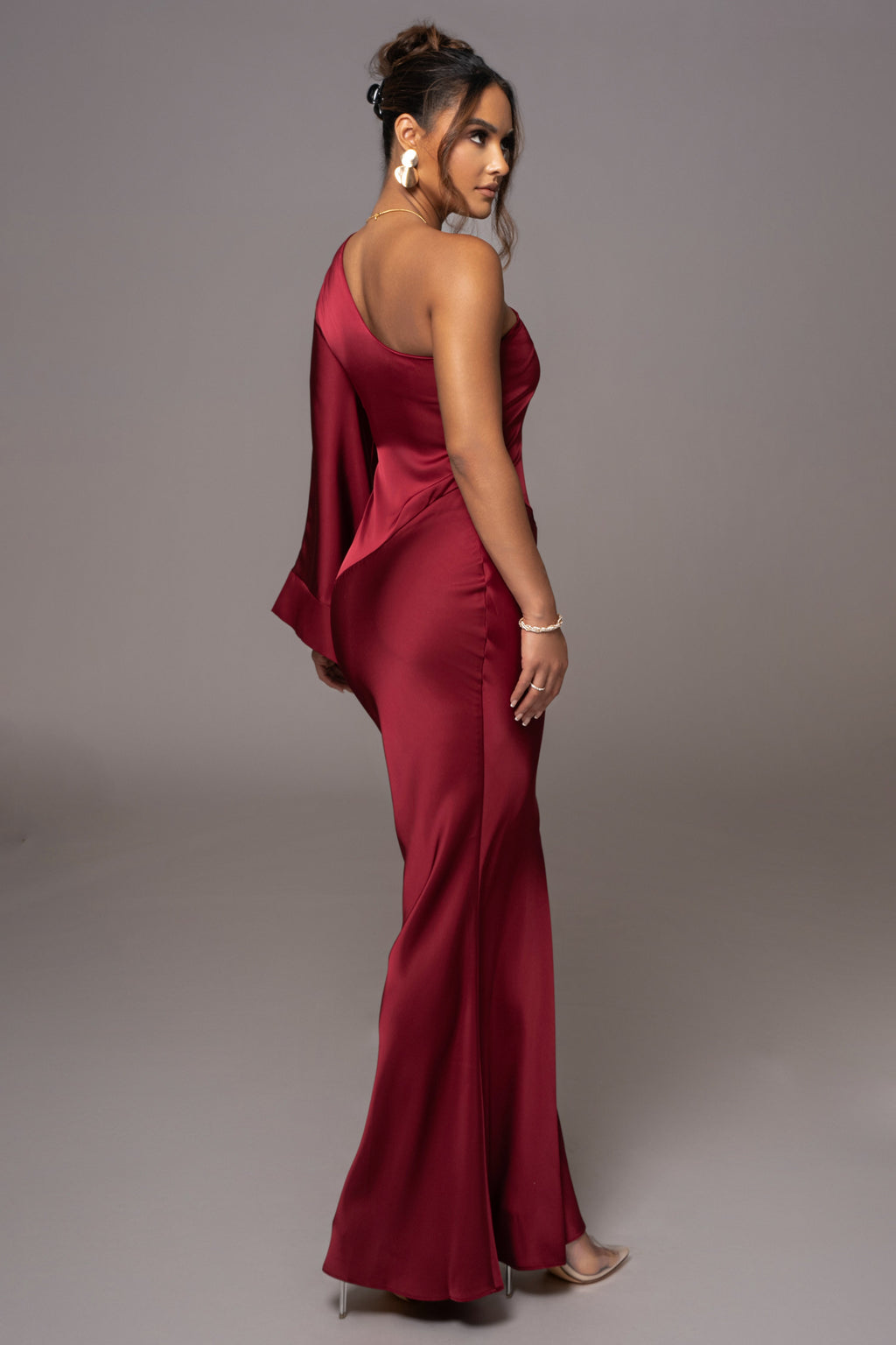 Red Femme Drape Maxi Dress