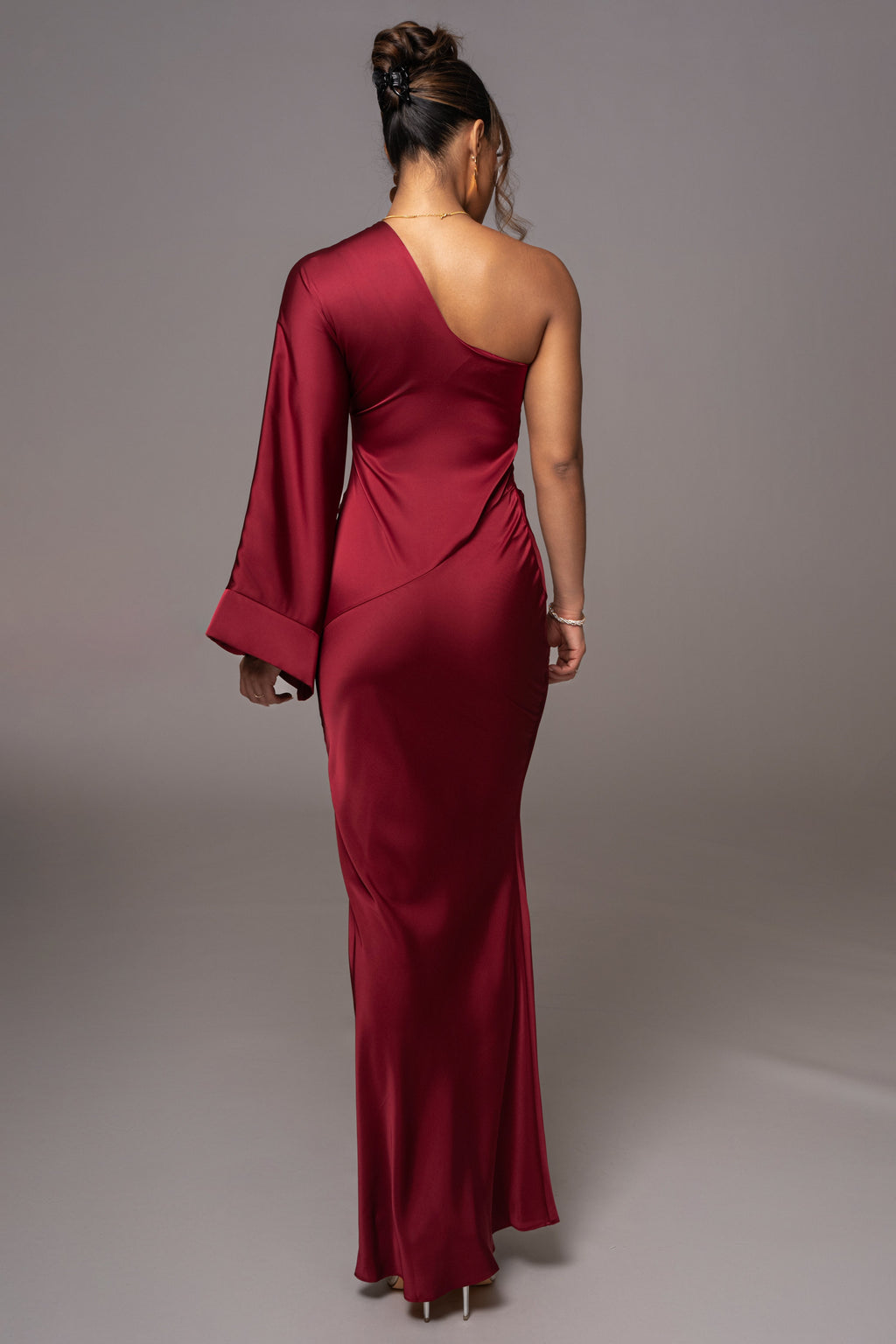 Red Femme Drape Maxi Dress