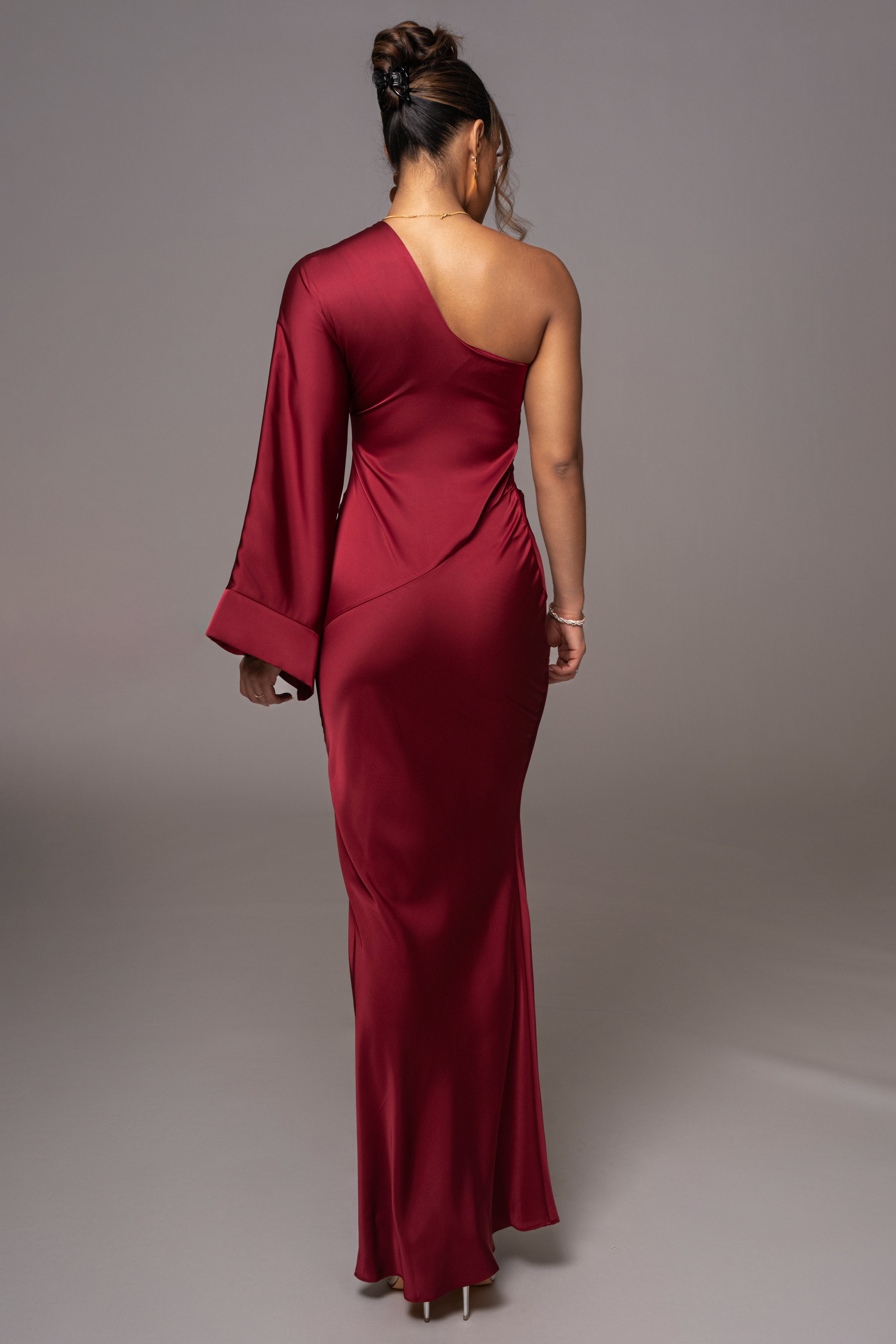 Red Femme Drape Maxi Dress