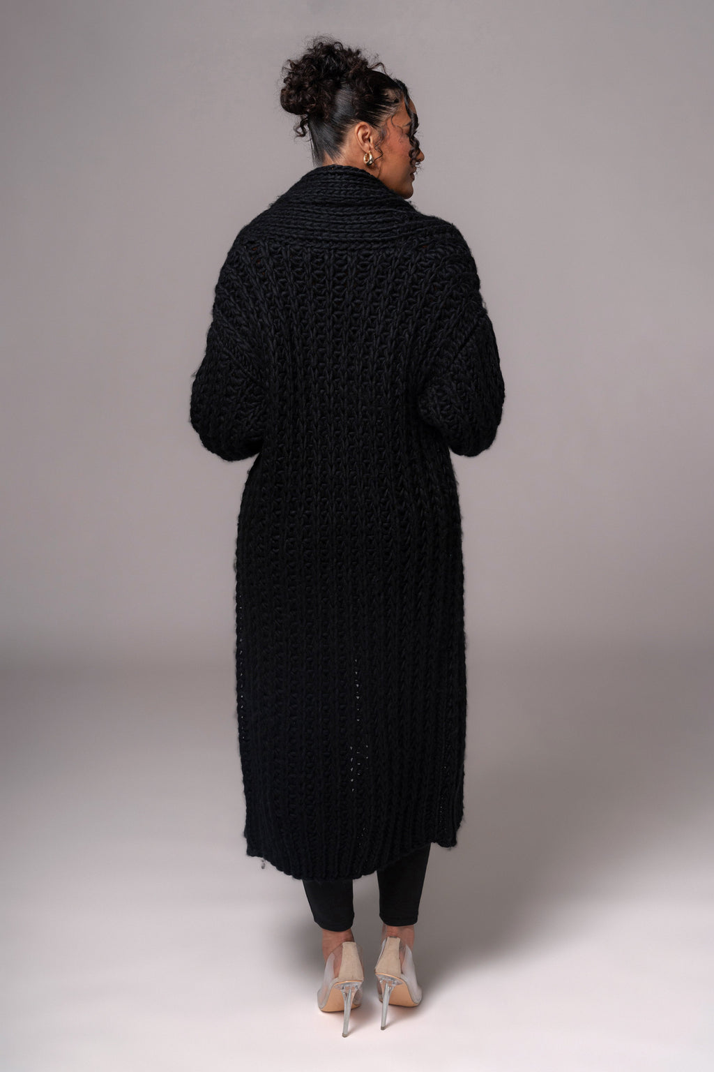 Black Hold Me Close Shawl Collar Cardigan