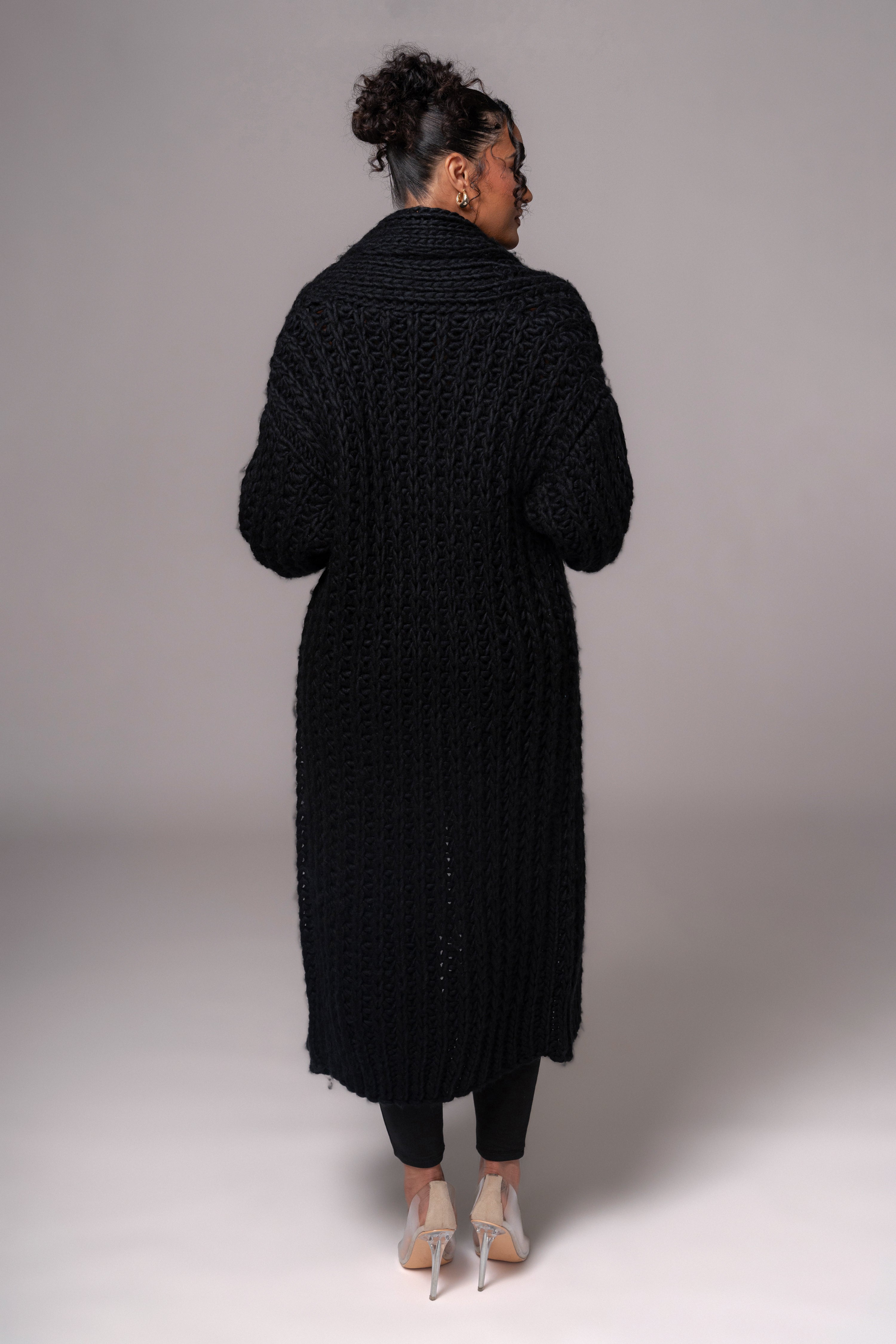 Black Hold Me Close Shawl Collar Cardigan