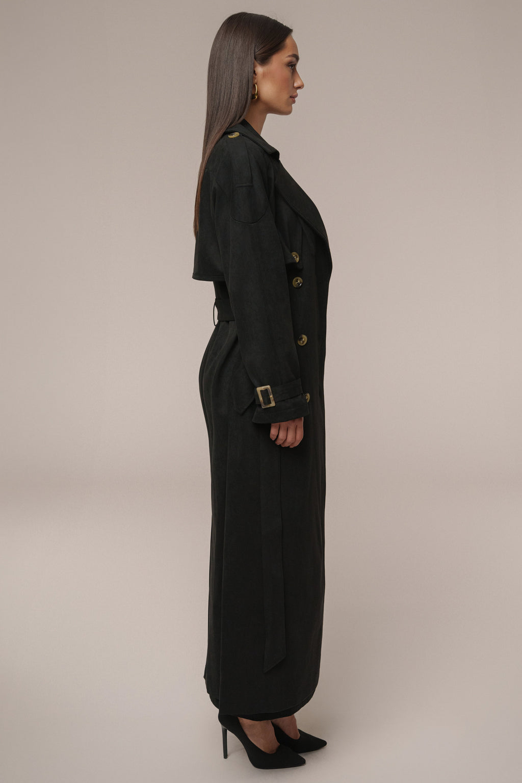 Black Elite Suede Coat