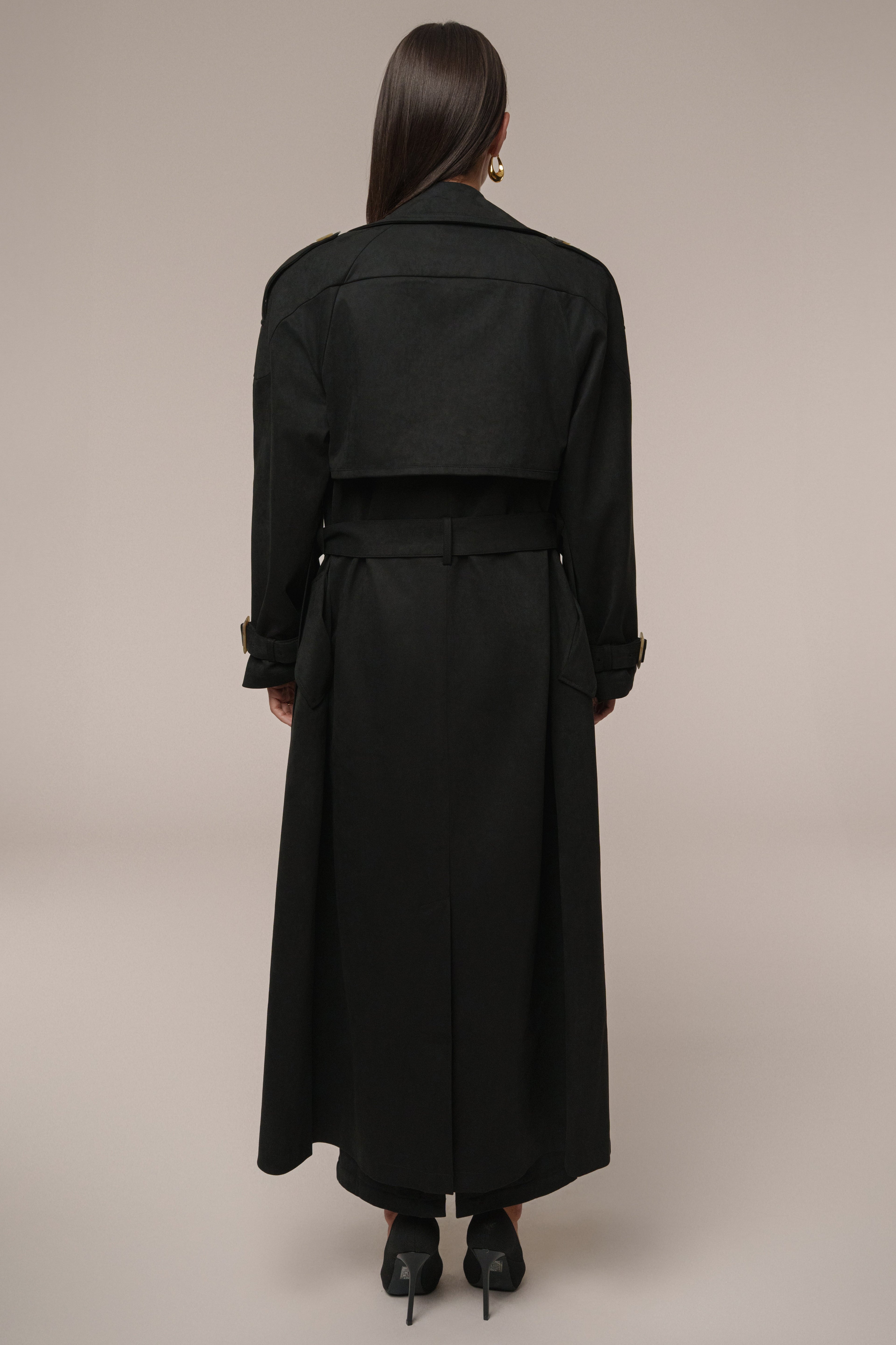 Black Elite Suede Coat