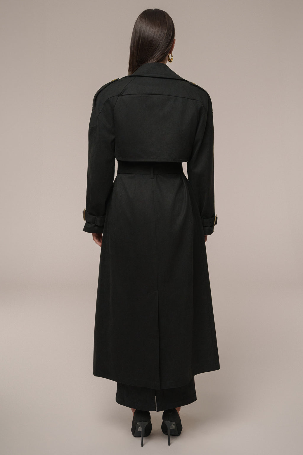Black Elite Suede Coat