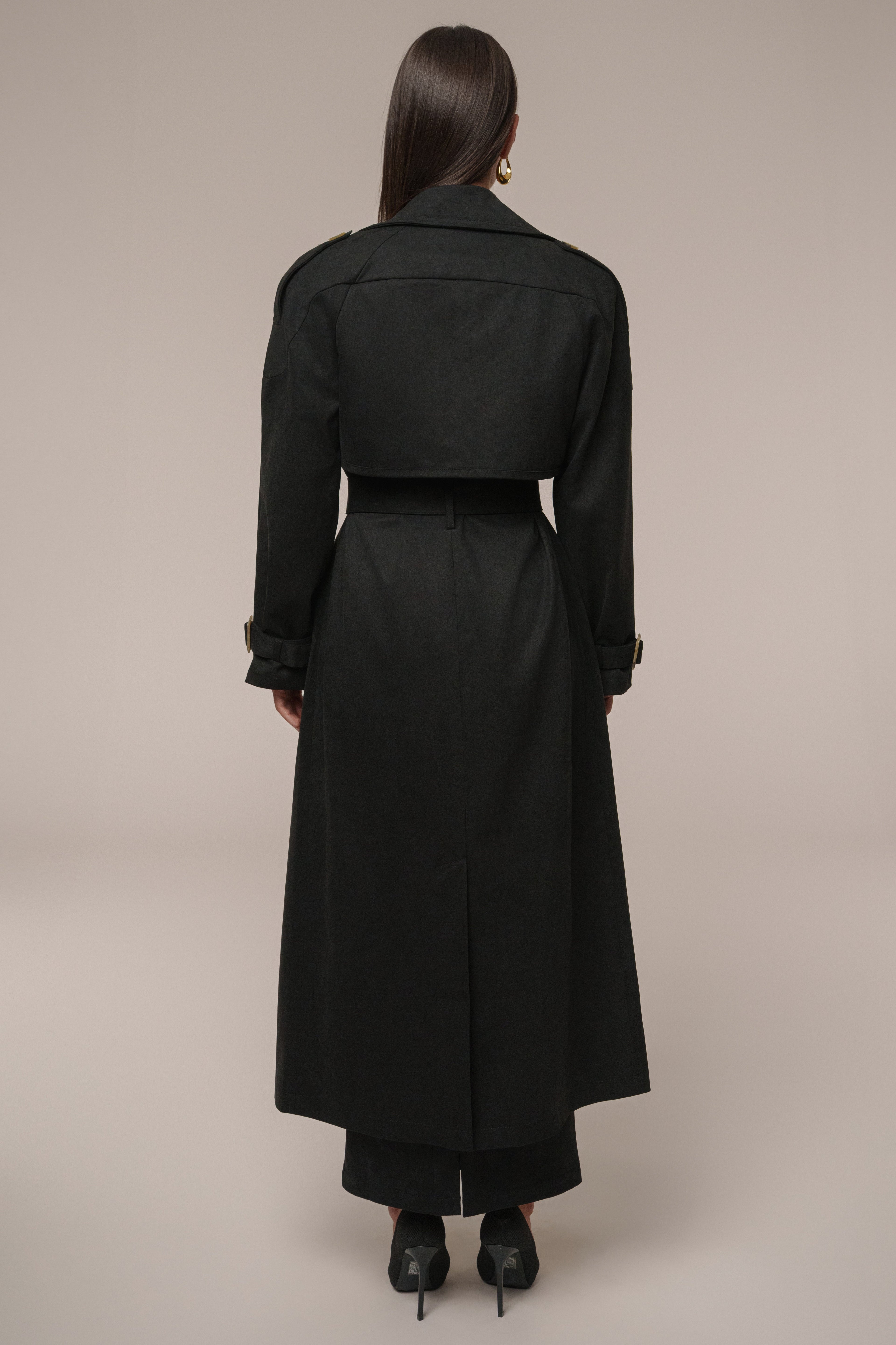 Black Elite Suede Coat