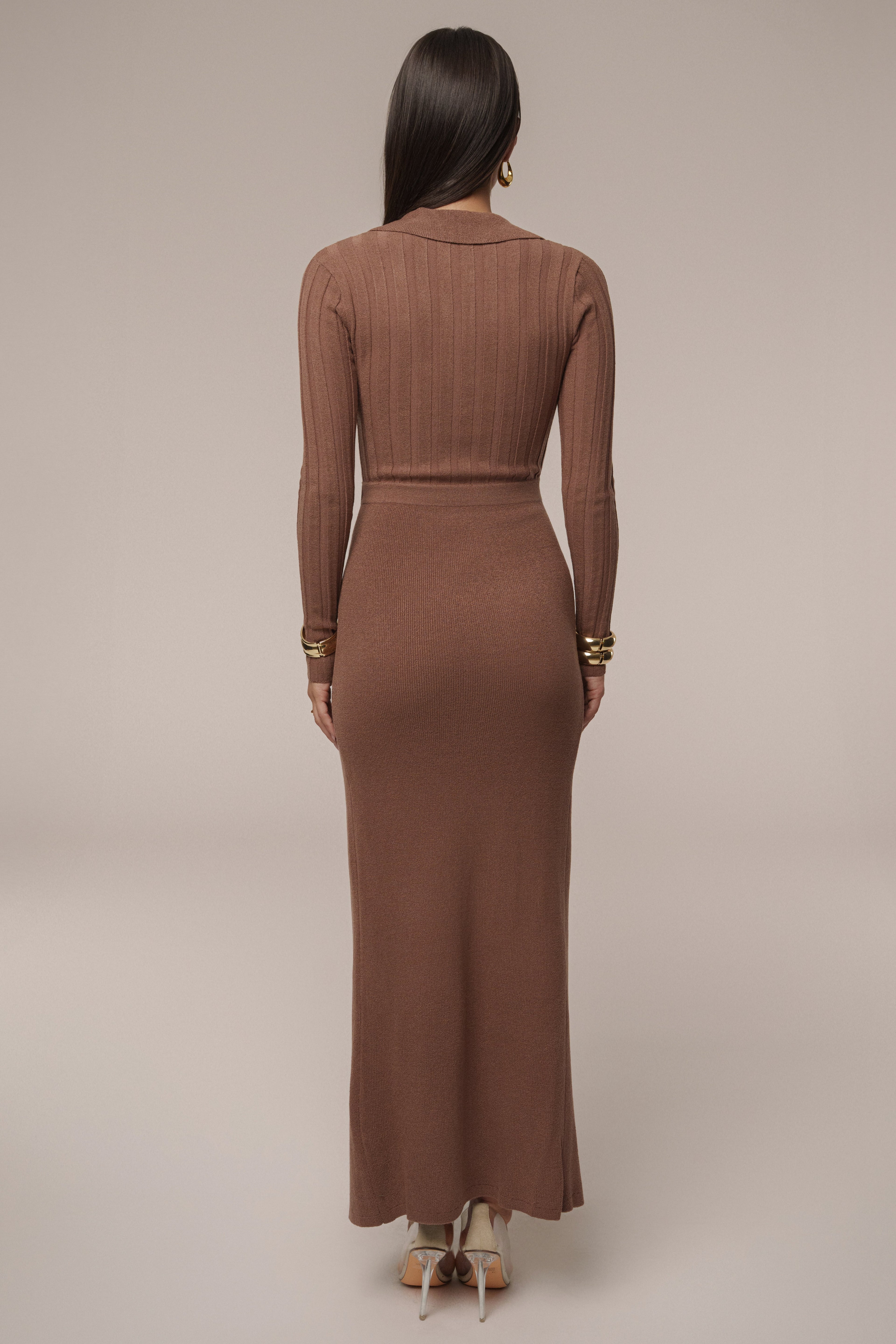 Chocolate Emma Knit Maxi Dress