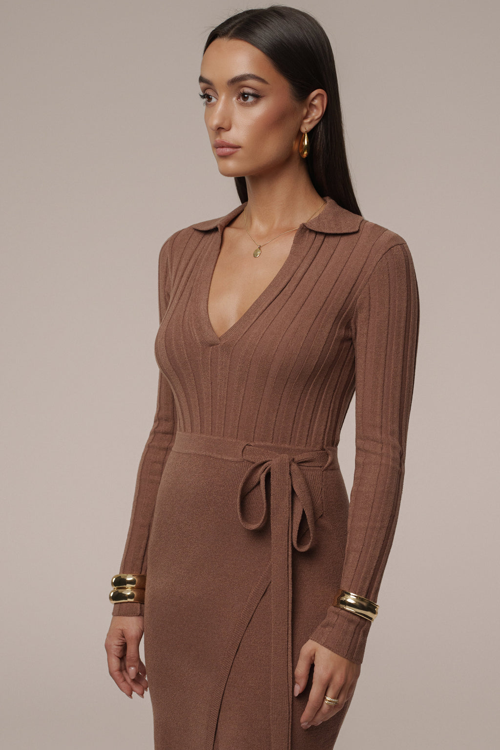 Chocolate Emma Knit Maxi Dress