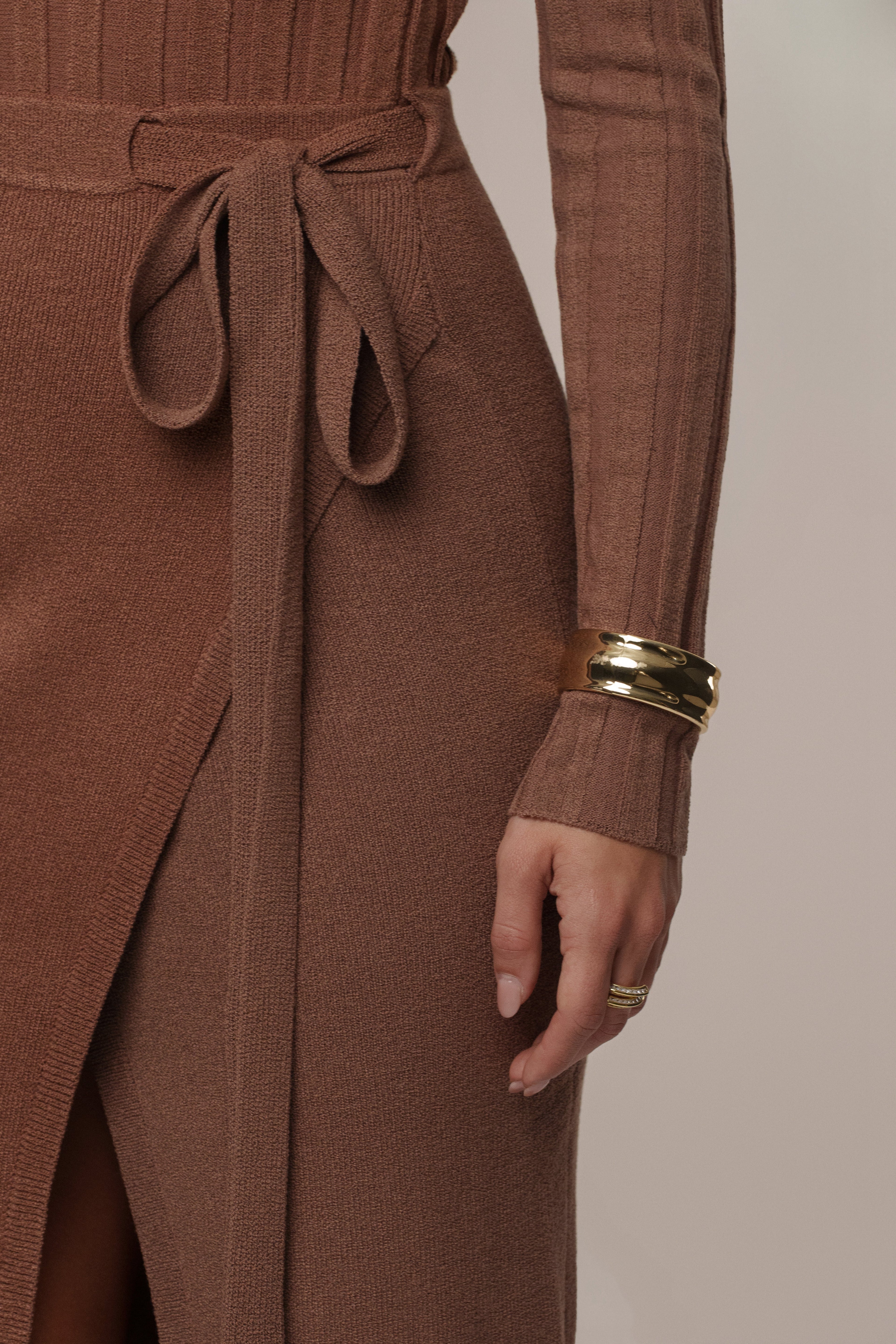 Chocolate Emma Knit Maxi Dress