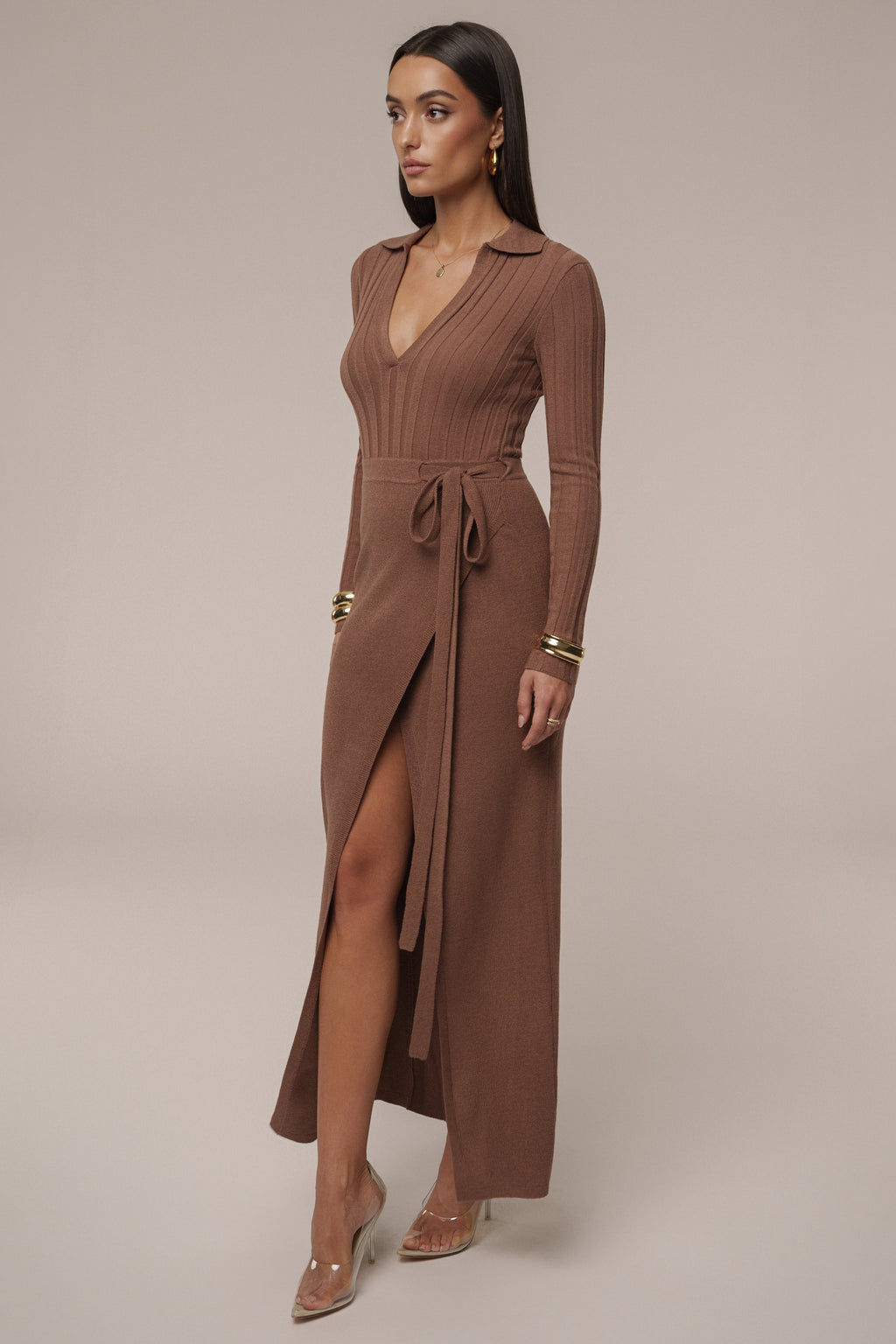 Chocolate Emma Knit Maxi Dress