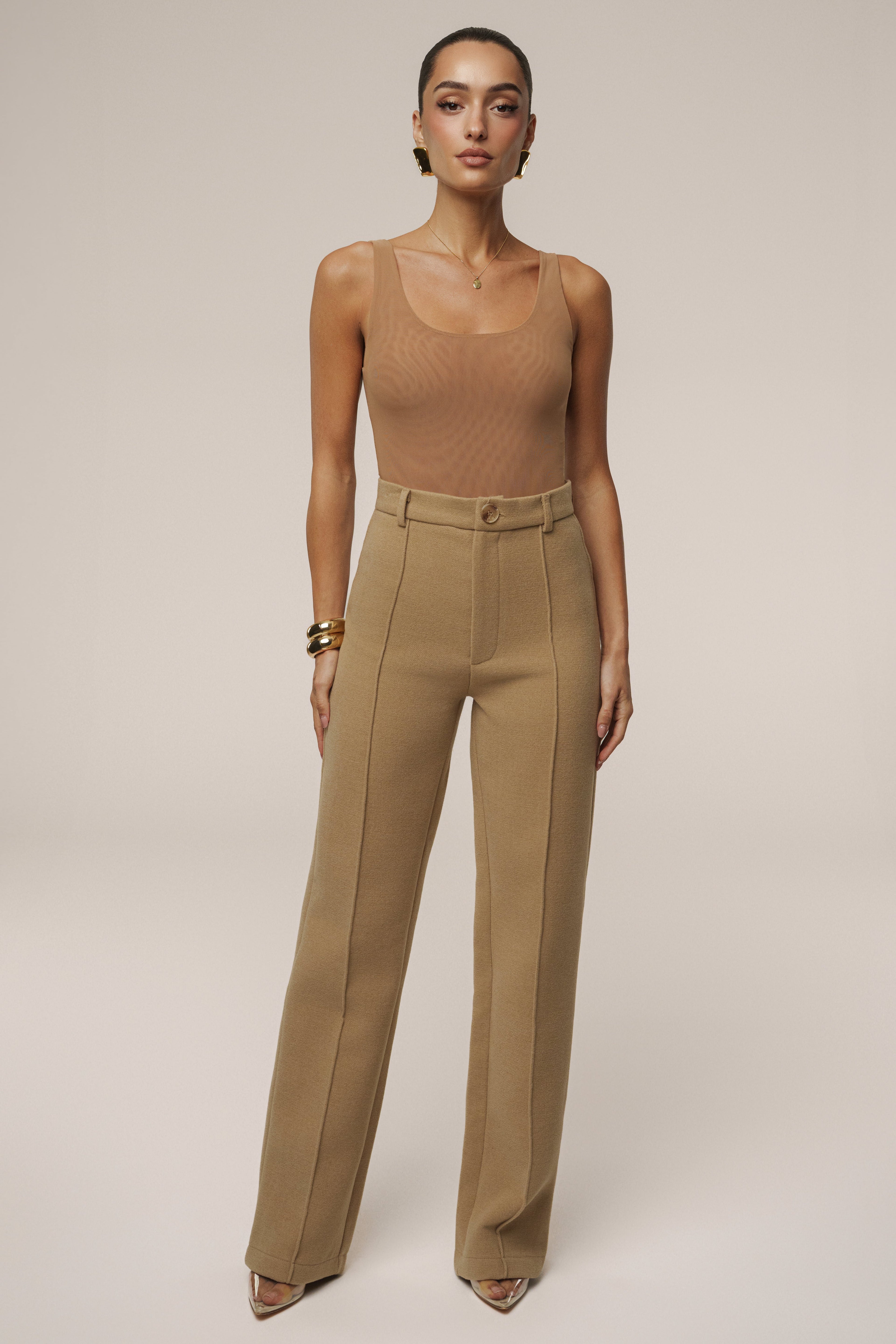 Pecan Mesh Essentials Tank Bodysuit Undergarment