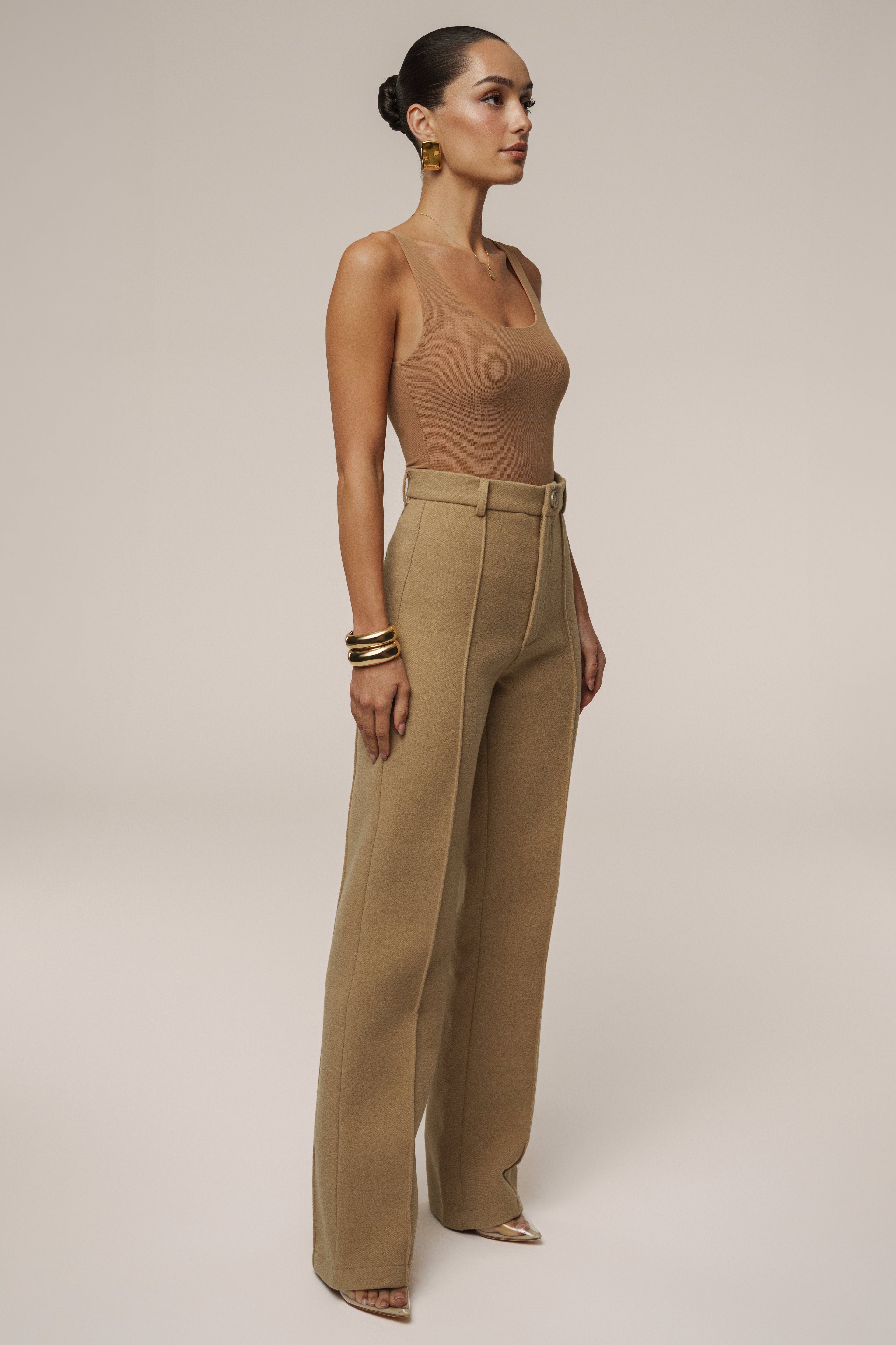 Pecan Mesh Essentials Tank Bodysuit Undergarment