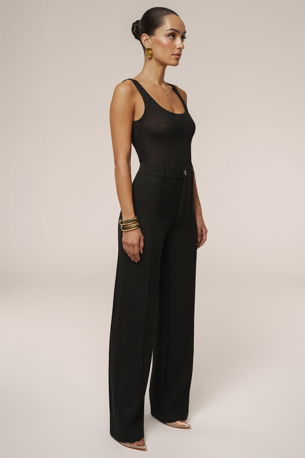 Black Mesh Essentials Tank Bodysuit Undergarment