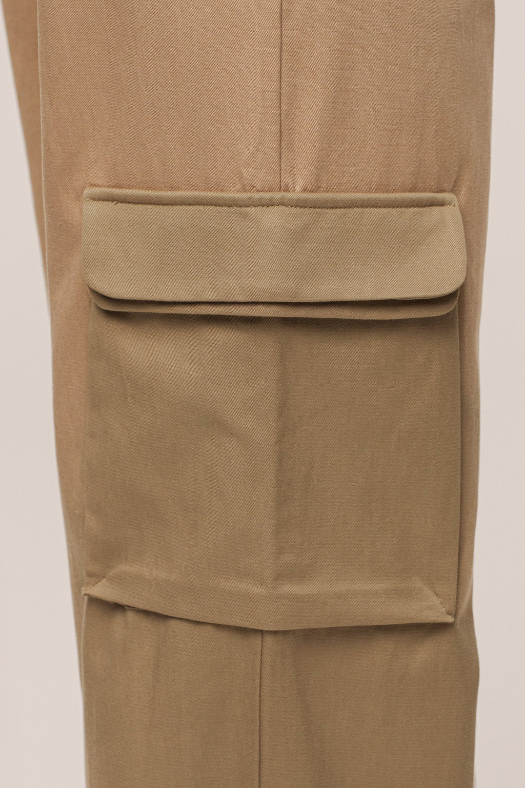 Tan Sculpted Cargo Pants