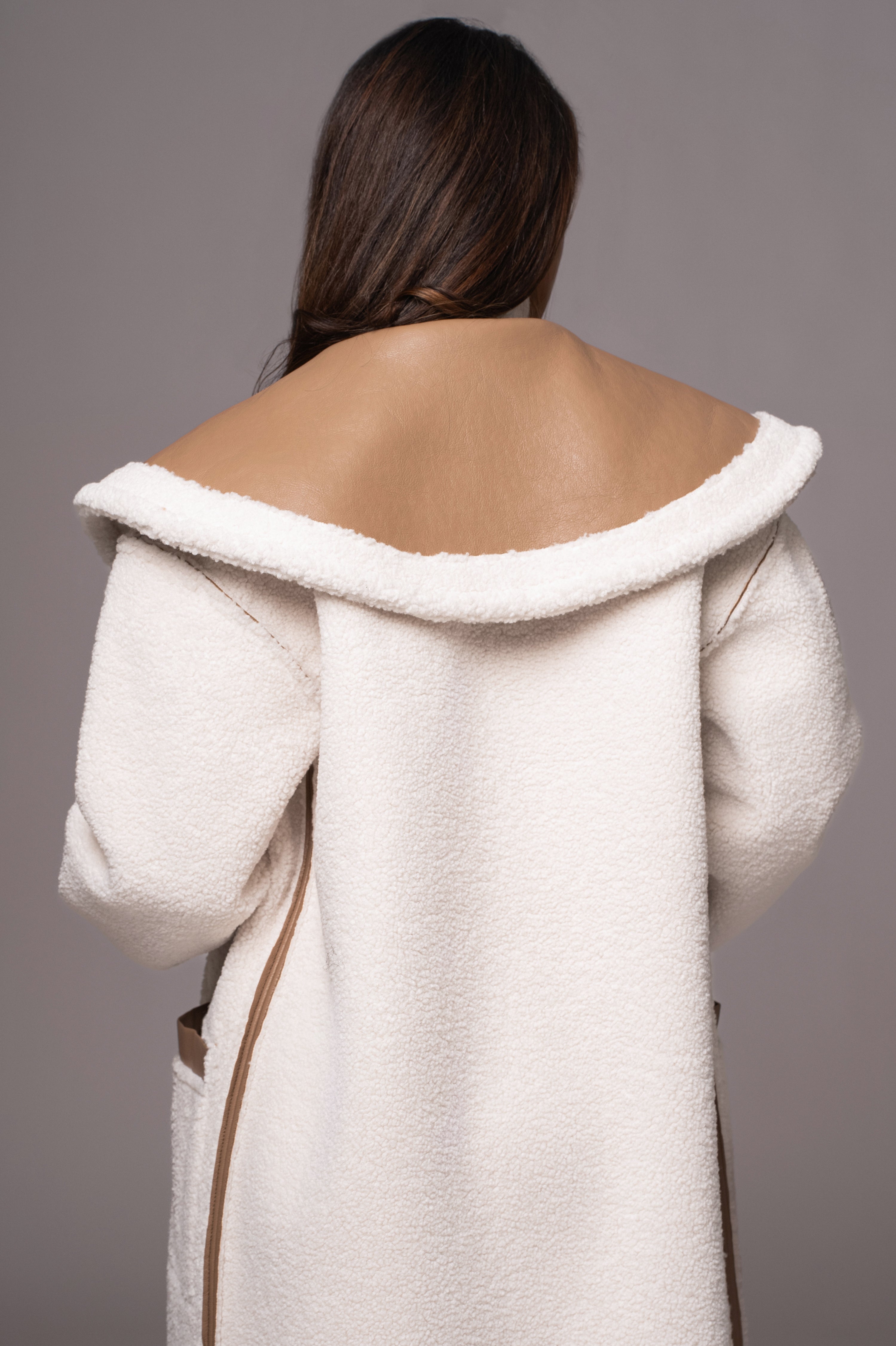 Tan Jaida Reversible Teddy Coat