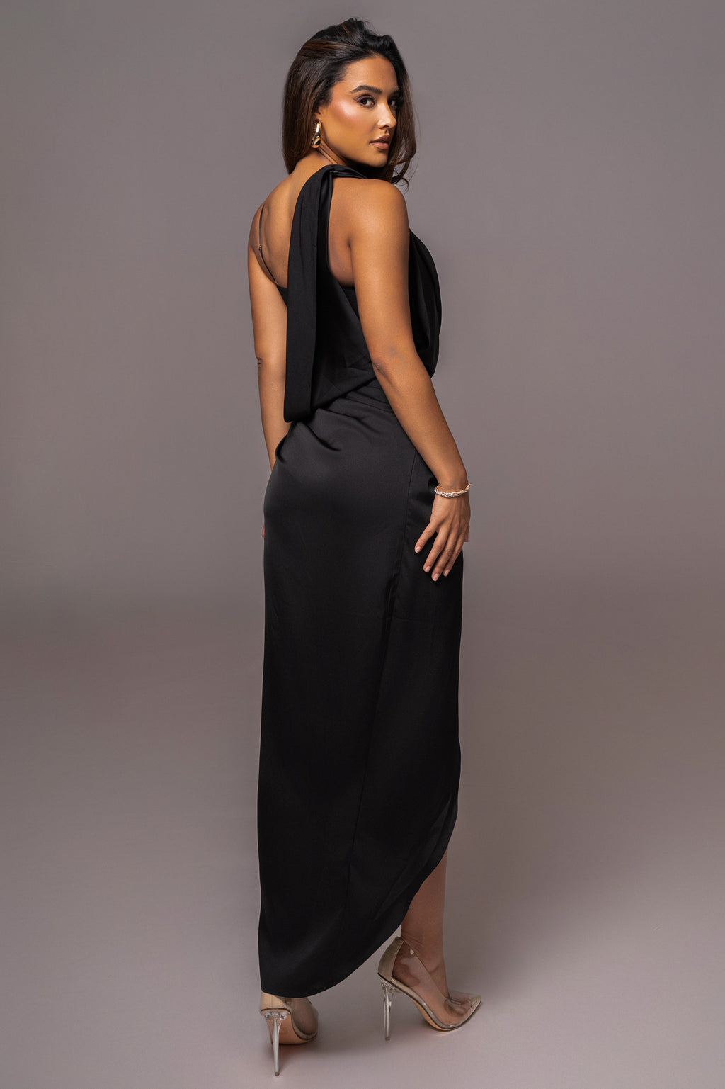 Black KRISTIANA SLIT DRESS