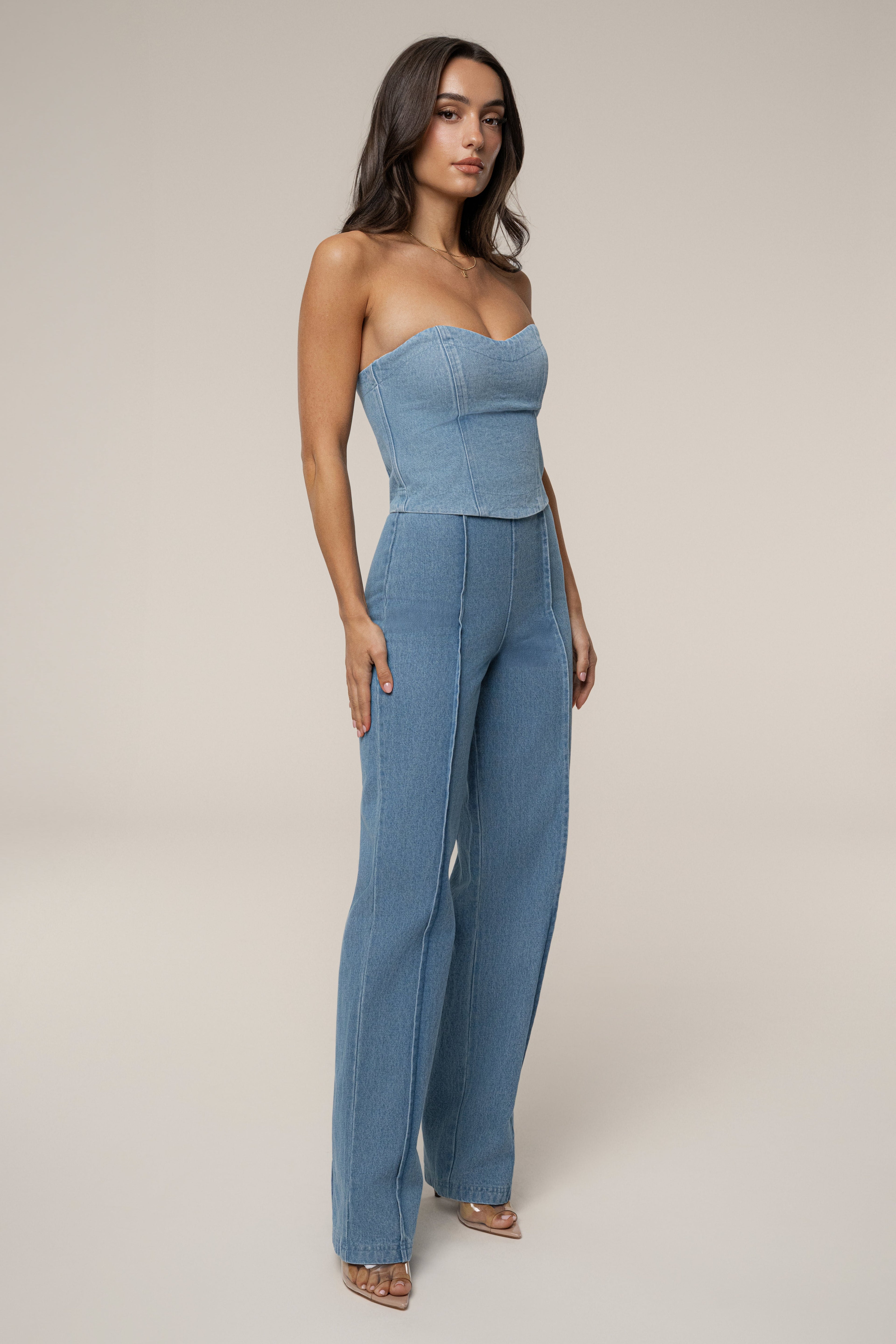 Medium Wash All You Need Denim Corset
