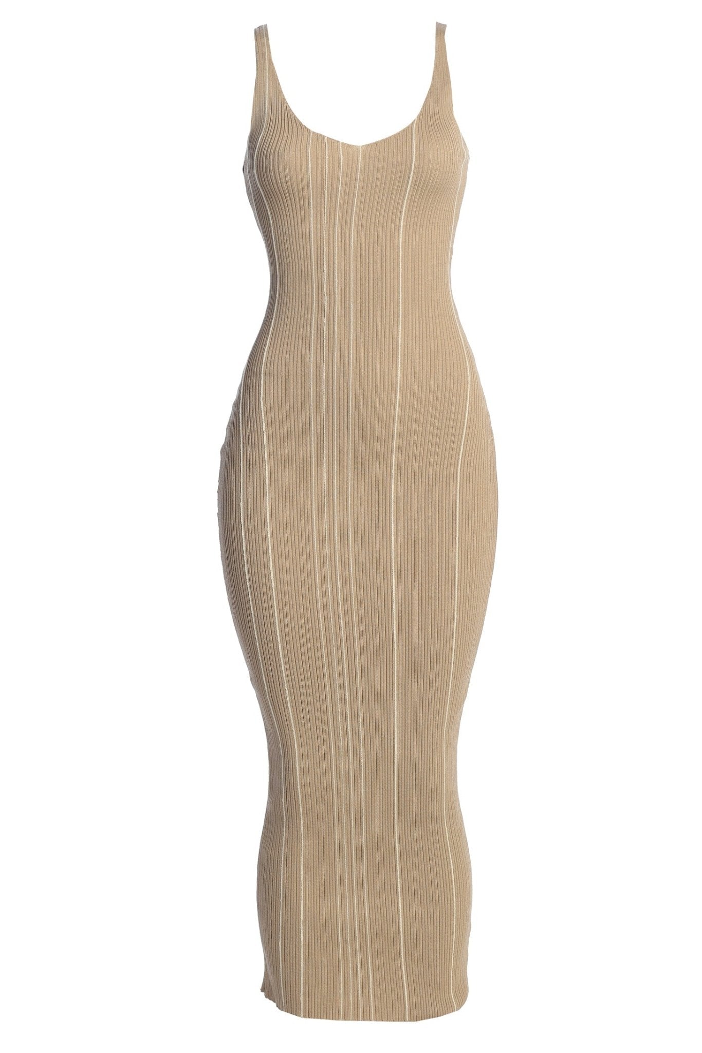 Beige Sammi Seamed Maxi Dress