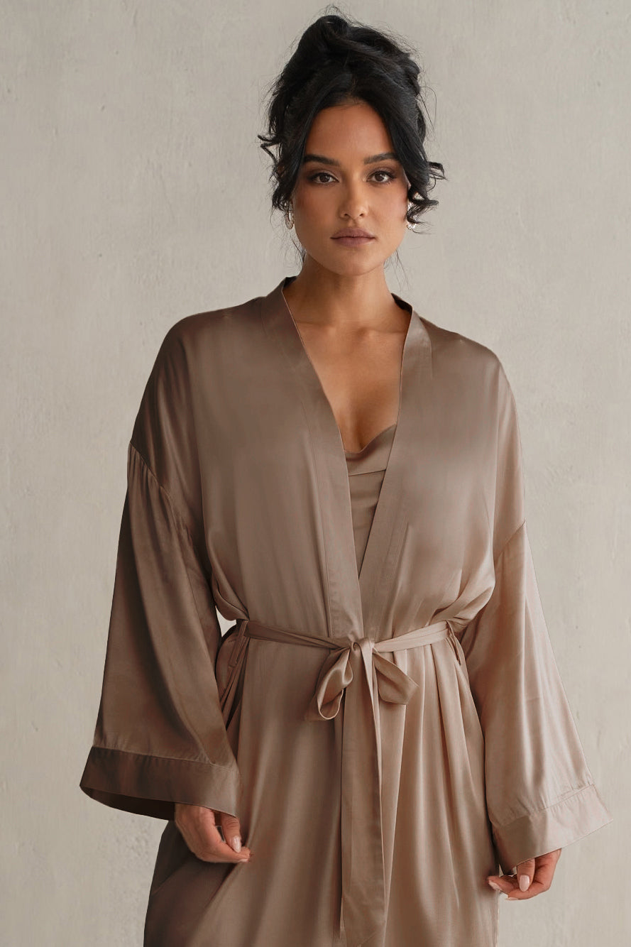 Bronze Forever And Always Satin Robe