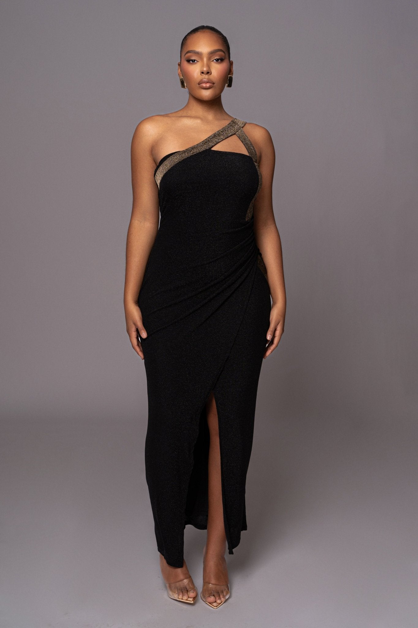 Black Johan One Shoulder Maxi Dress