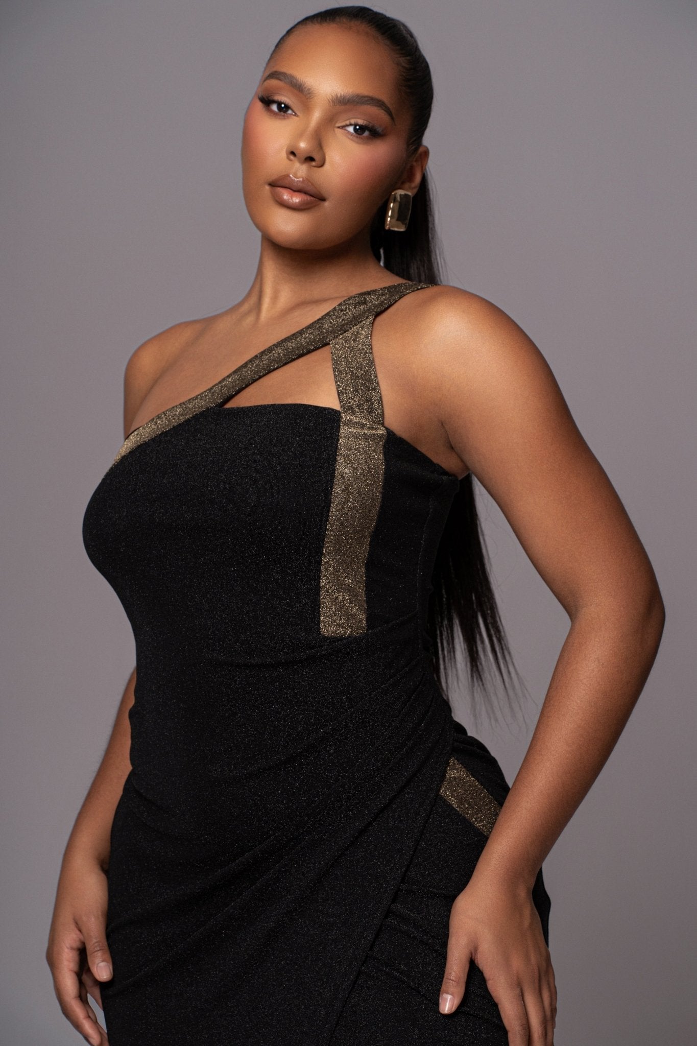 Black Johan One Shoulder Maxi Dress