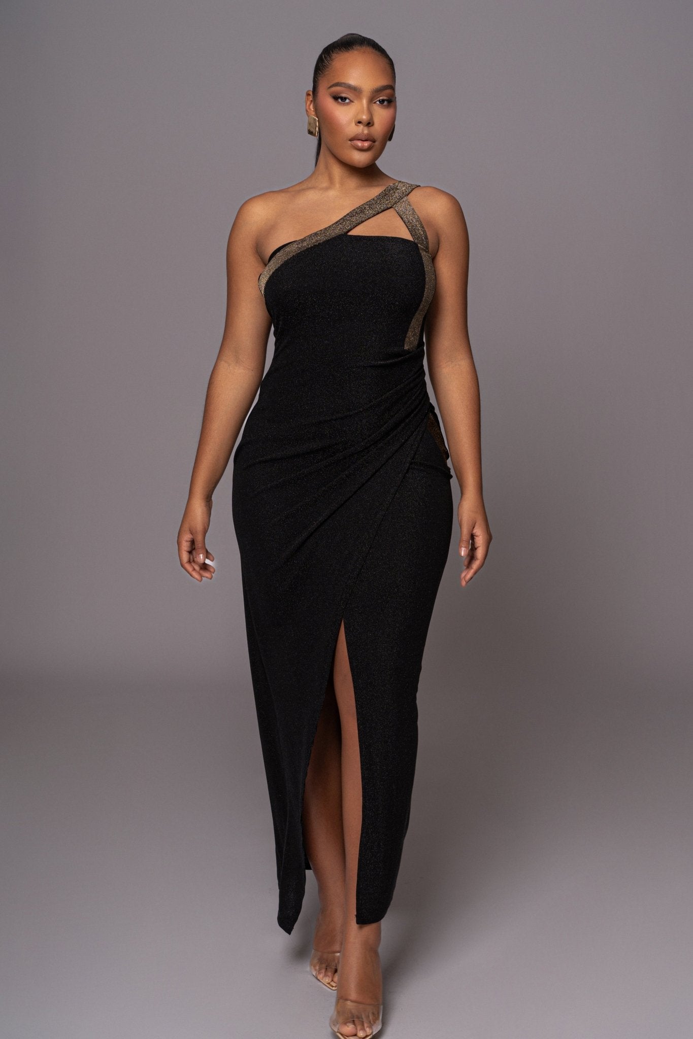 Black Johan One Shoulder Maxi Dress