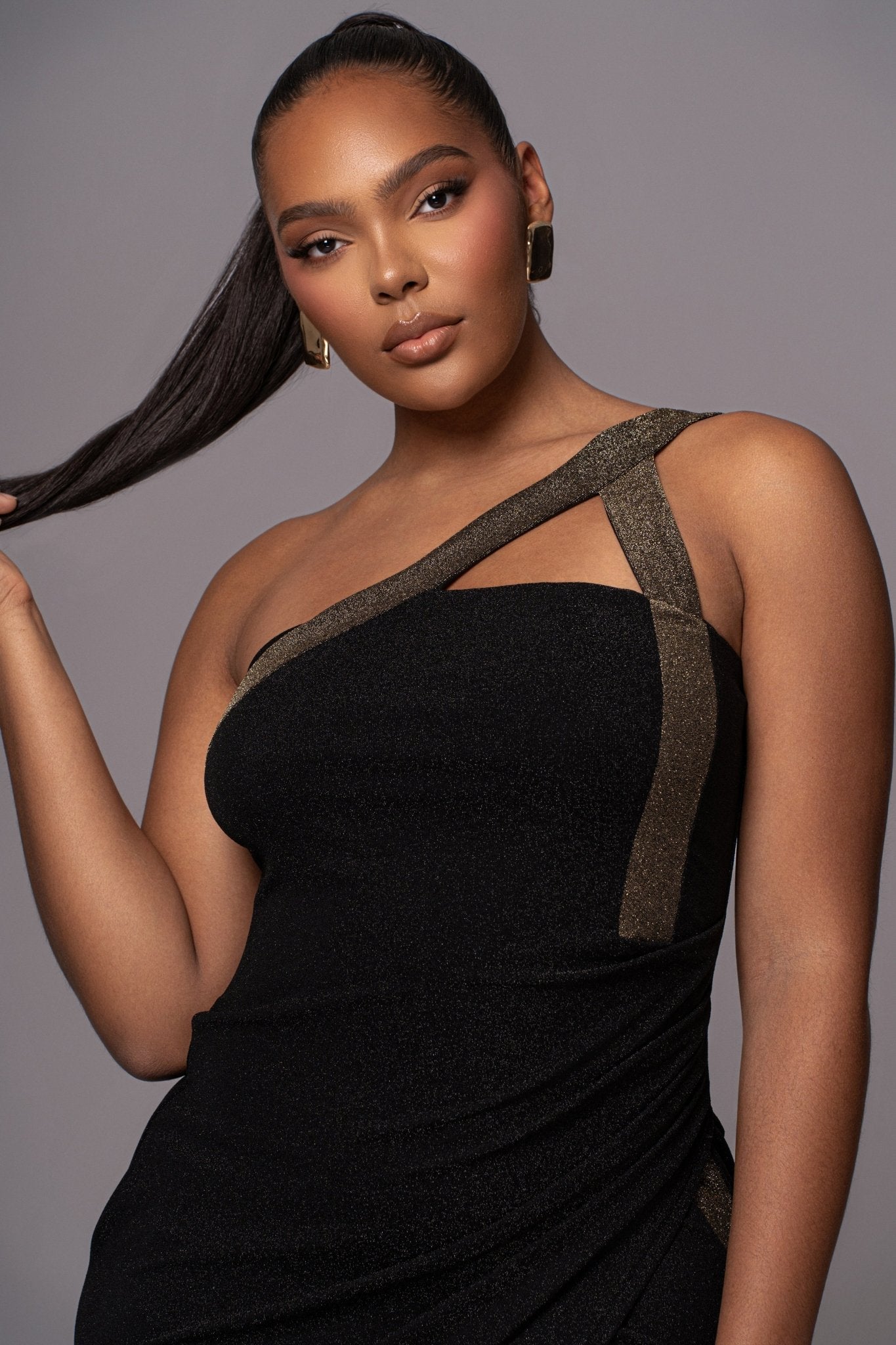 Black Johan One Shoulder Maxi Dress