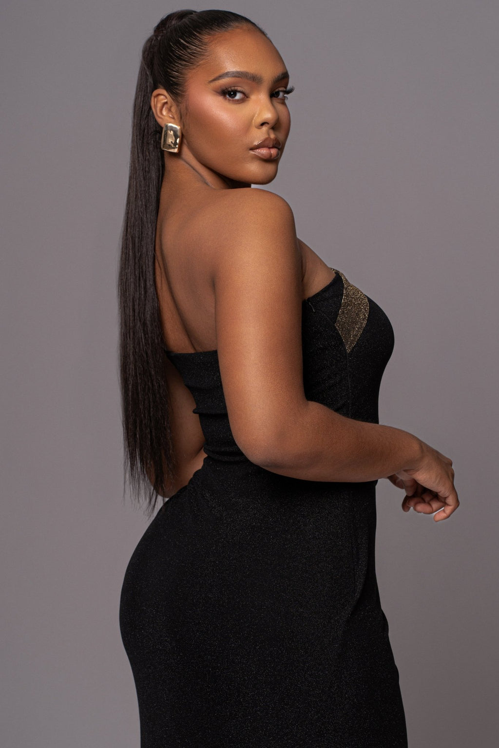 Black Johan One Shoulder Maxi Dress