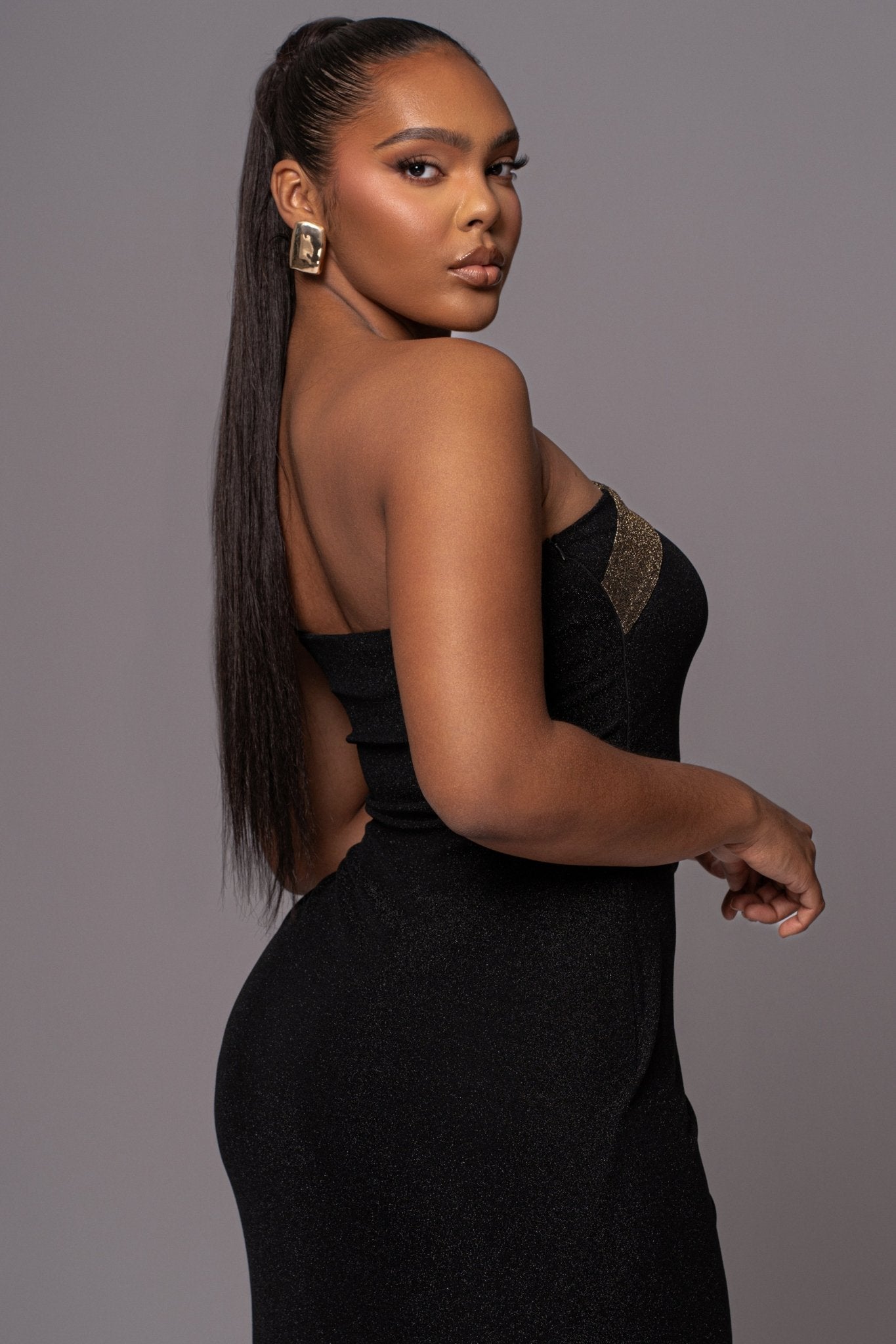 Black Johan One Shoulder Maxi Dress