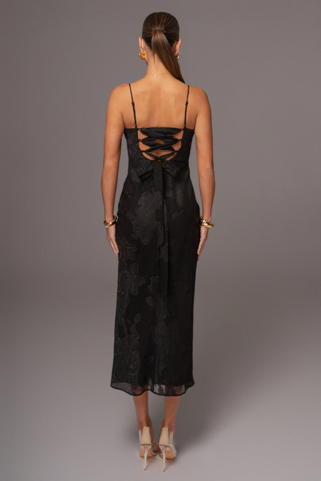 Black Midnight Magic Midi Dress